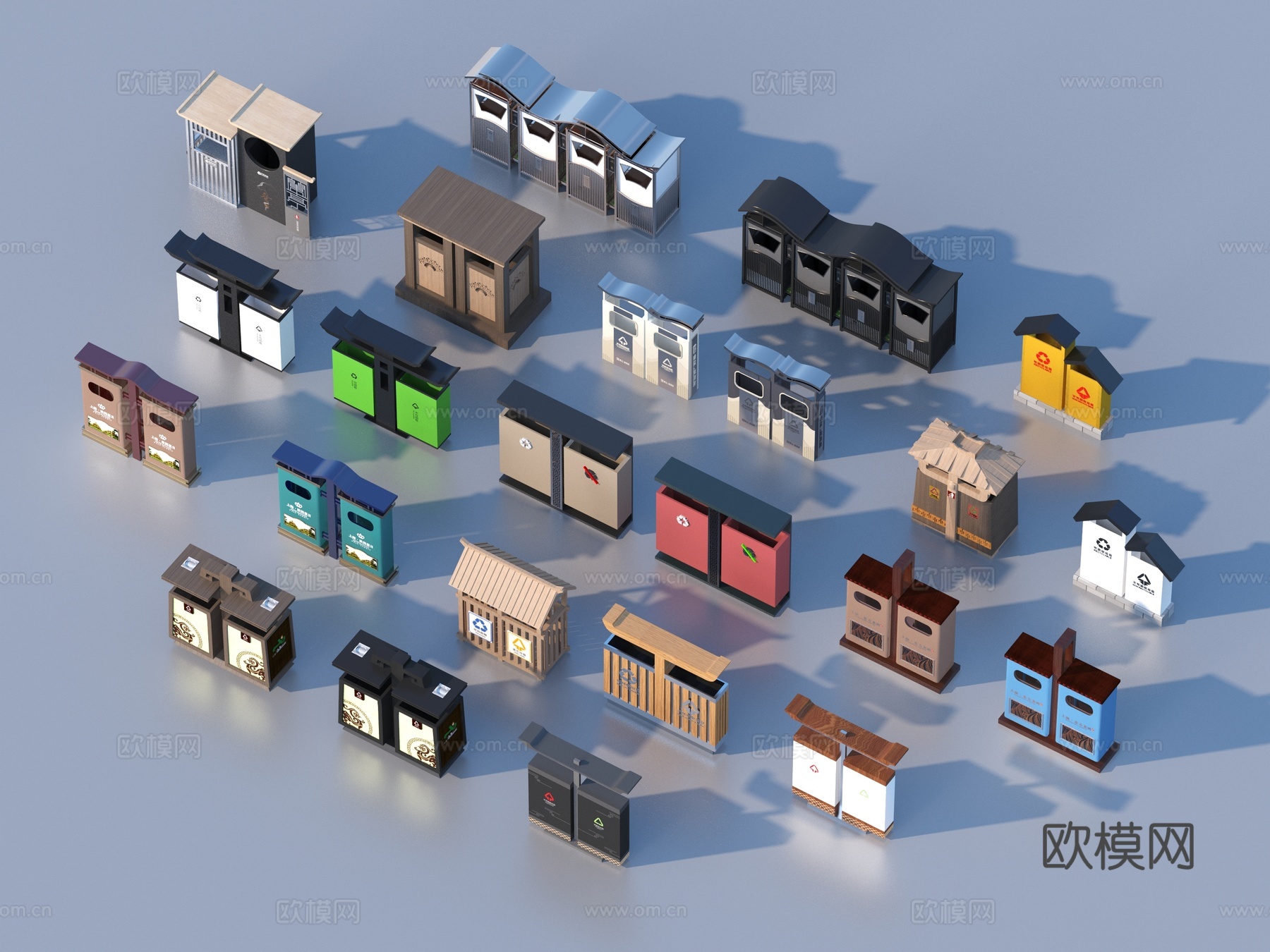 垃圾桶 室外垃圾桶 公共垃圾桶3d模型
