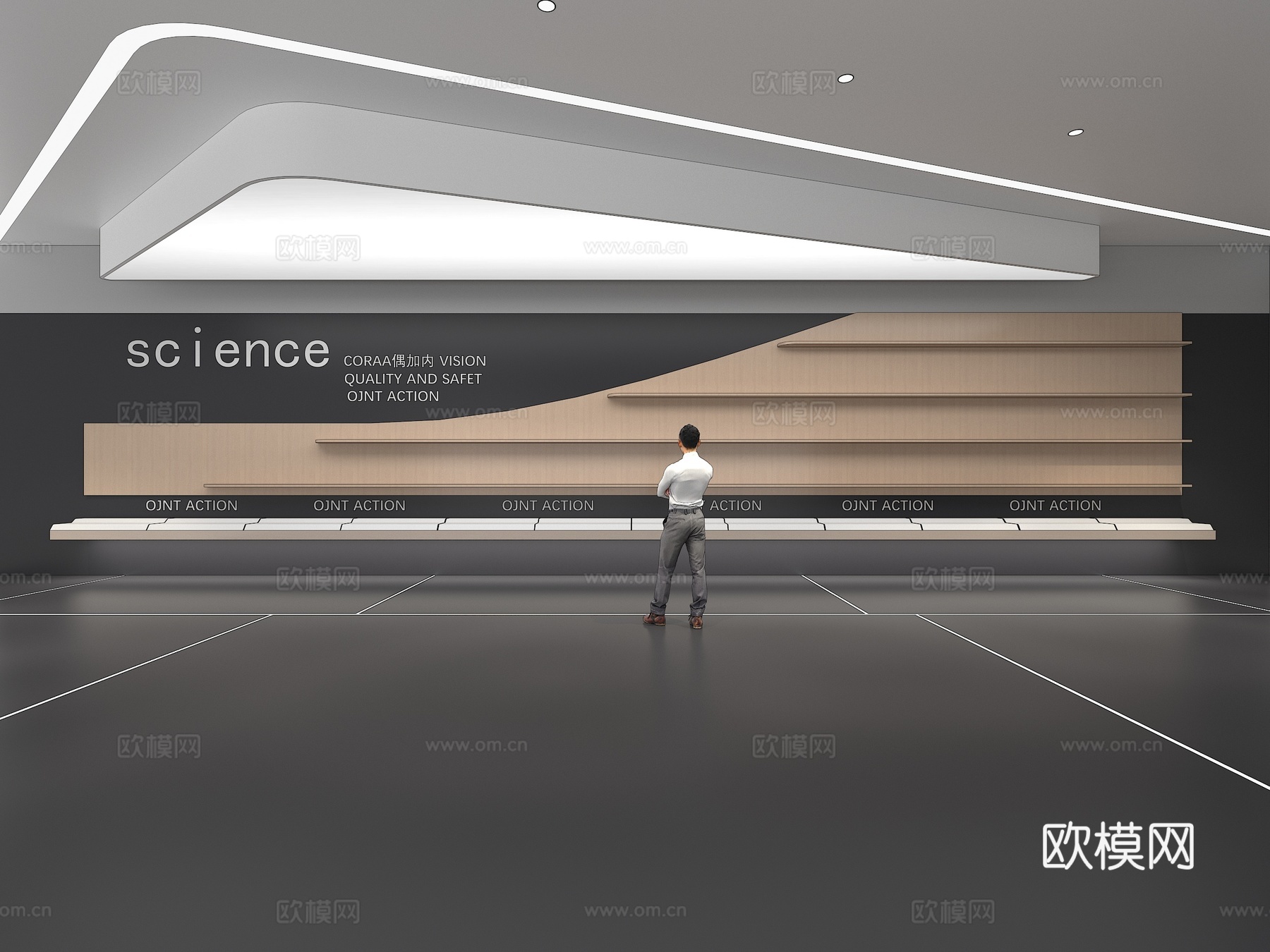 文化墙 企业文化墙 展示墙 主题墙 展厅 校园文化 走廊3d模型下载