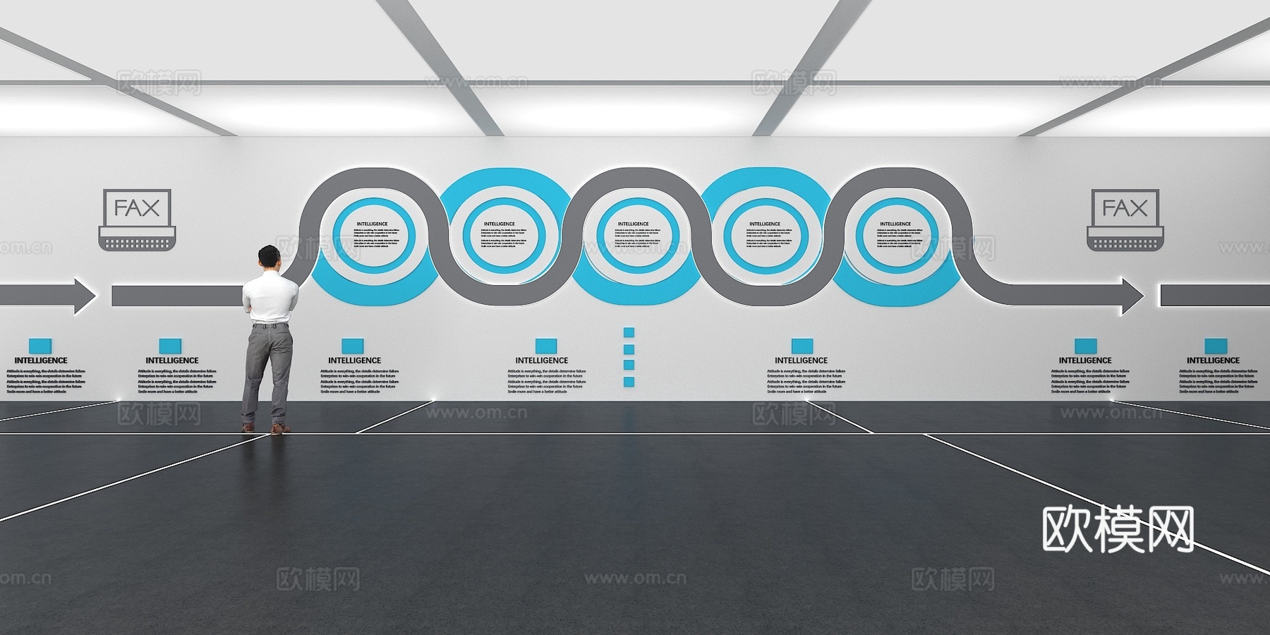 文化墙 企业文化墙 展示墙 教室 展厅 校园文化 走廊3d模型下载