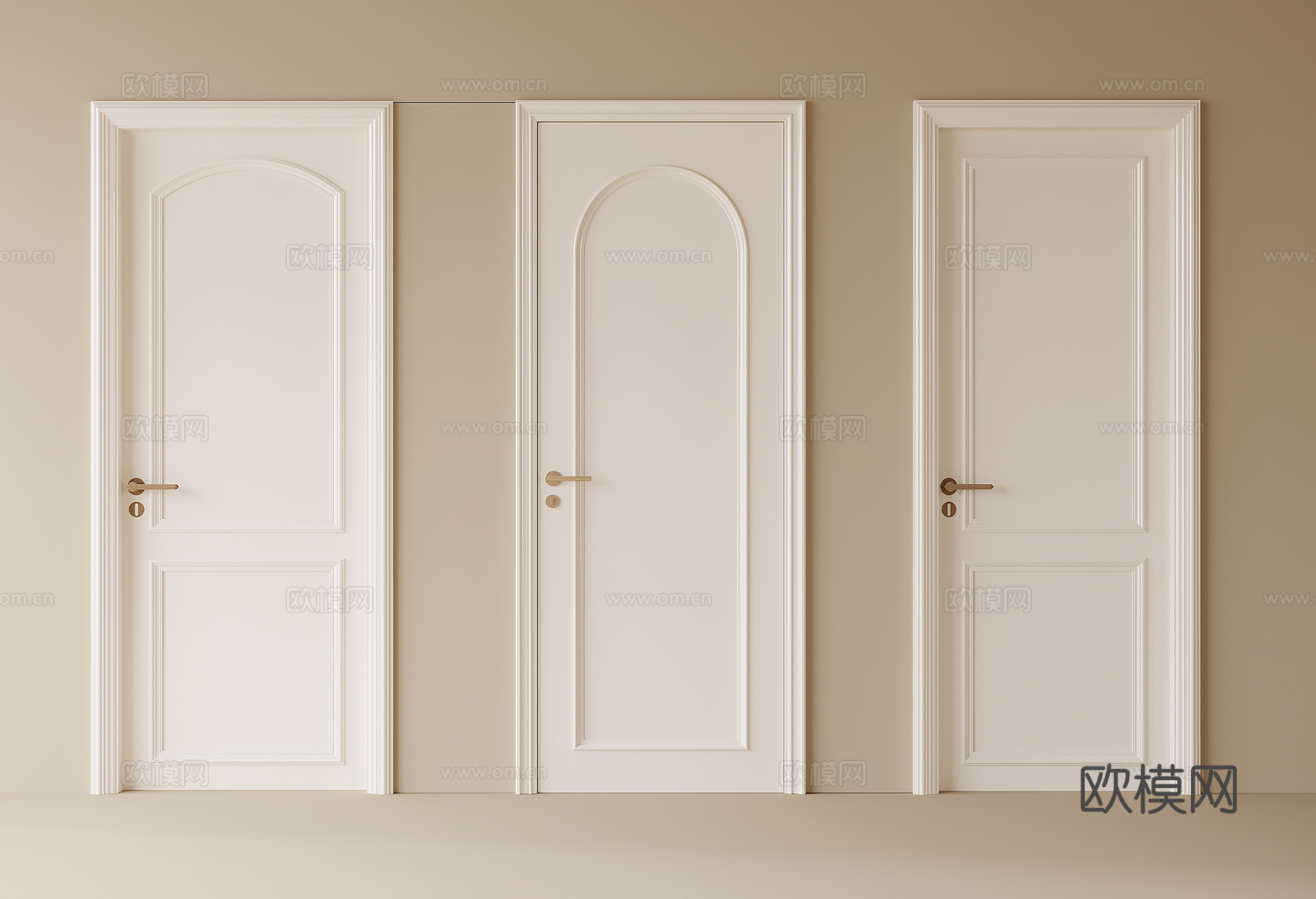 法式单开门 卧室门su模型