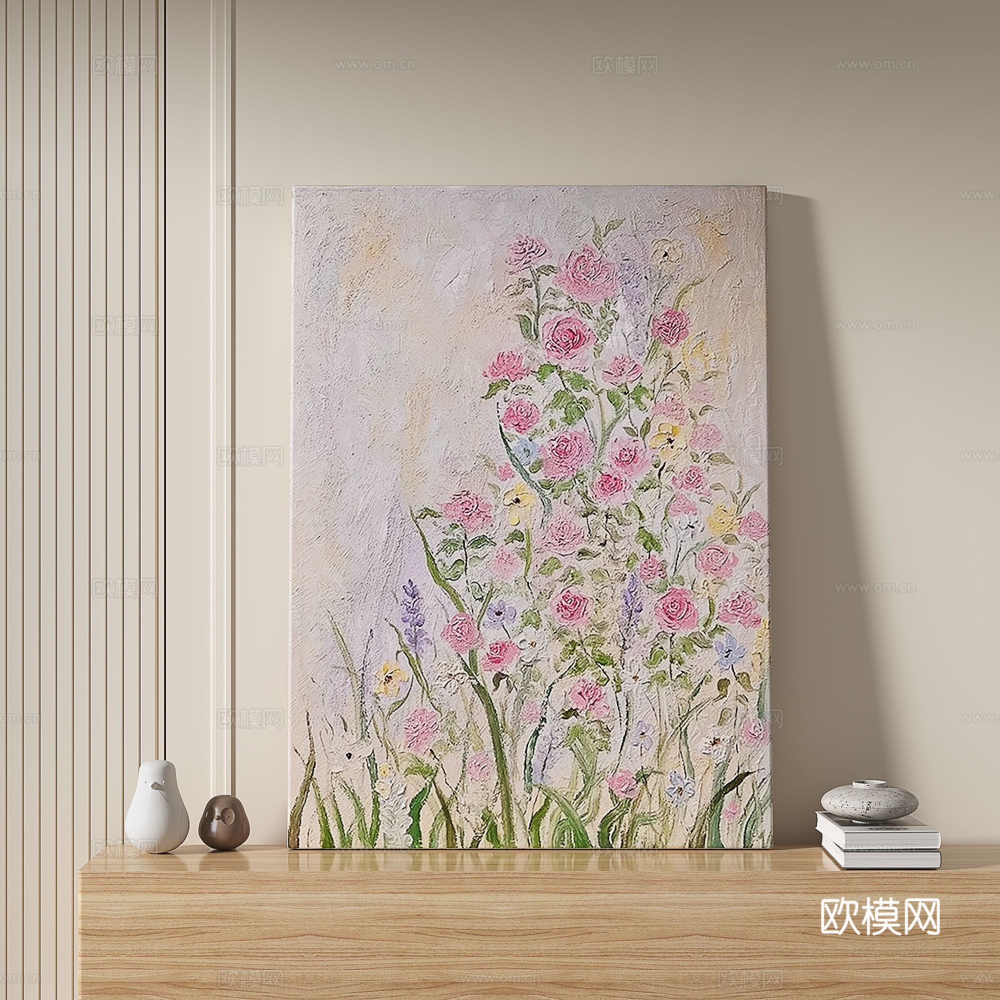 现代，简约，油画，中古，装饰画3d模型