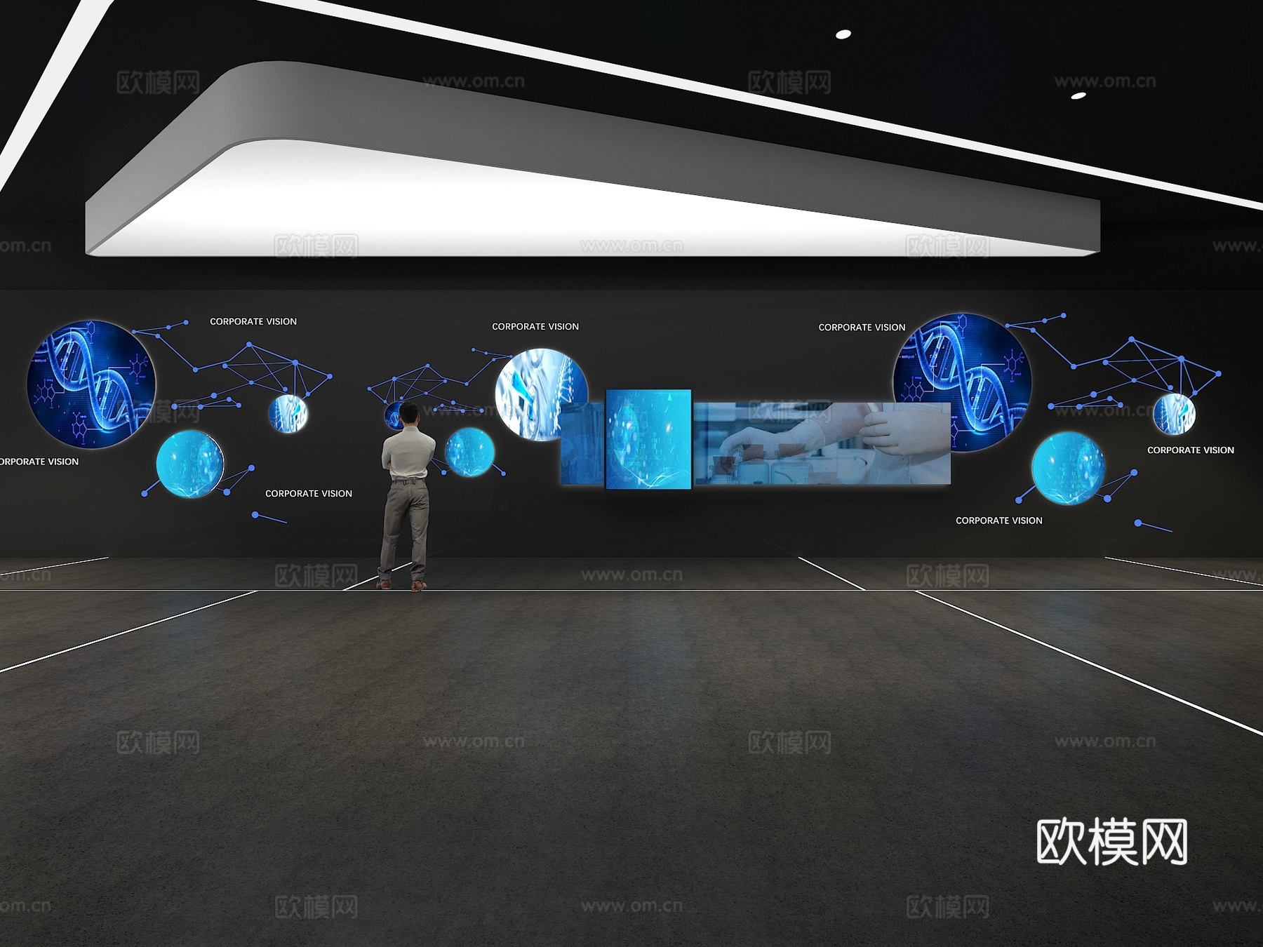 文化墙 企业文化墙 展示墙 主题墙 展厅 校园文化 走廊3d模型下载