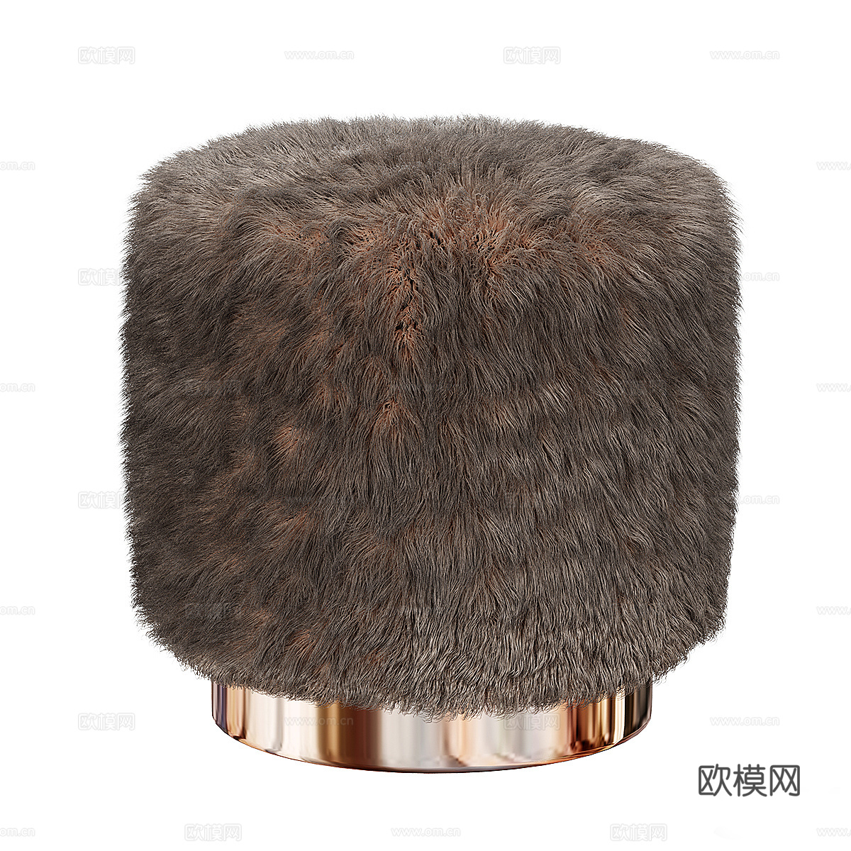 新中式轻奢毛皮坐凳3d模型