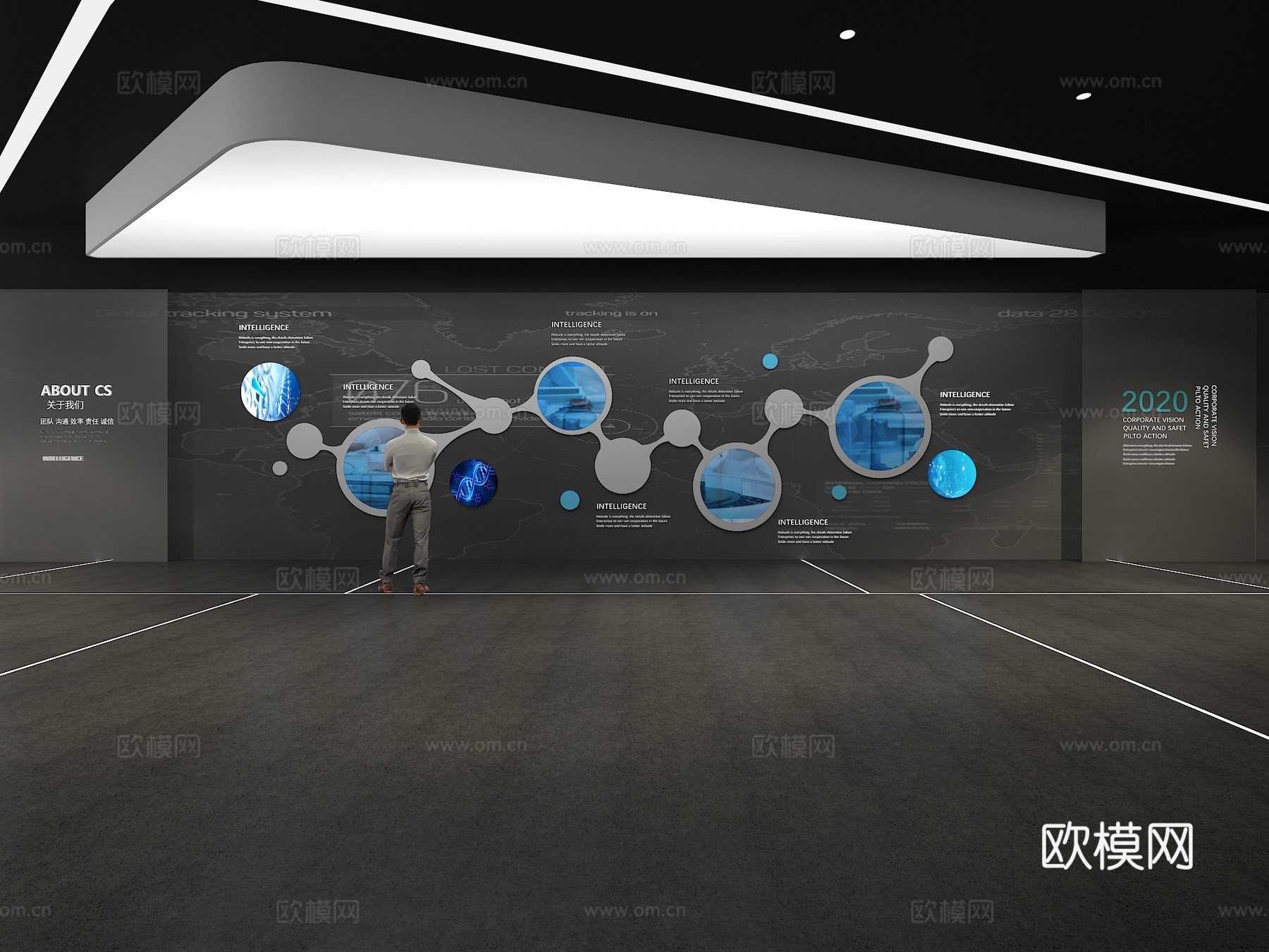 文化墙 企业文化墙 展示墙 主题墙 展厅 校园文化 走廊3d模型下载