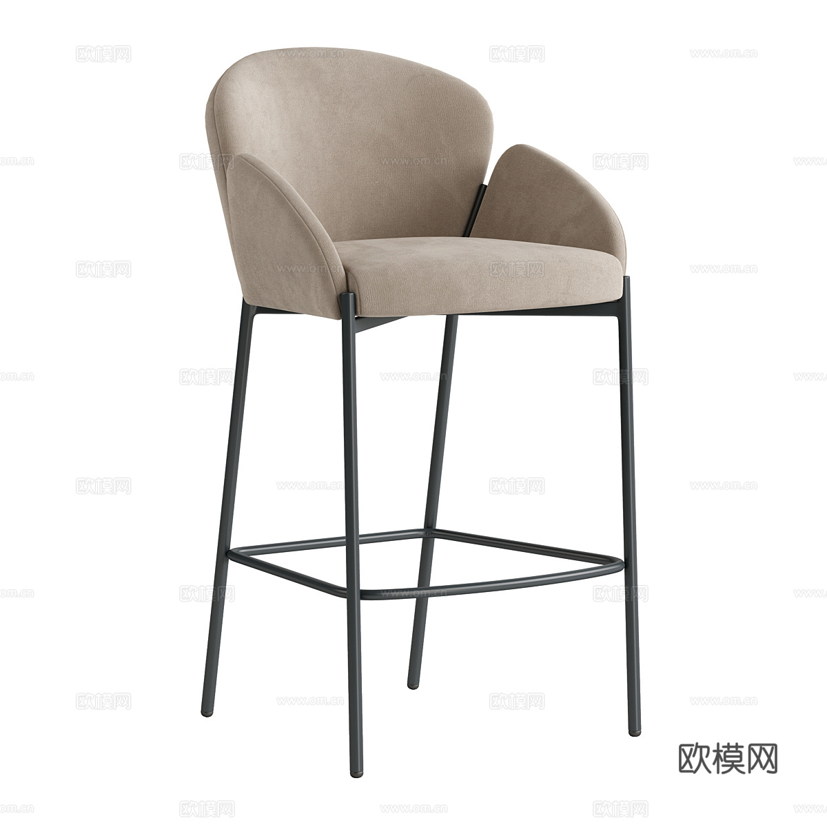 现代意式 Melia 吧椅3d模型下载（渲染图4）