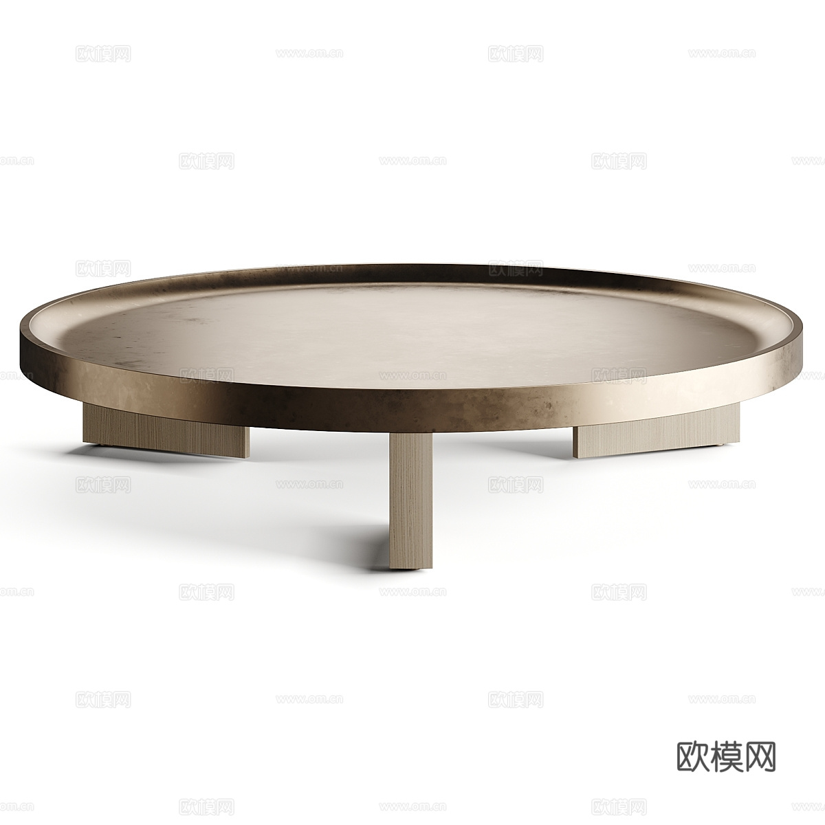 现代意式轻奢 Minotti LOUVER 金属茶几3d模型