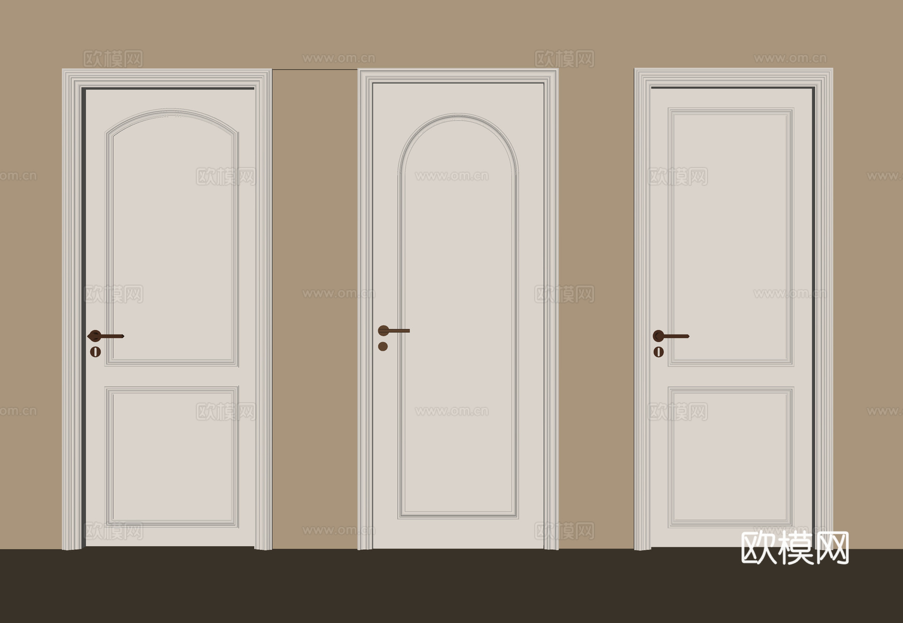 法式单开门 卧室门su模型