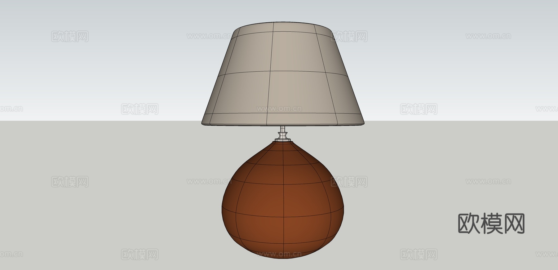 现代栗子台灯  床头灯 小夜灯su模型