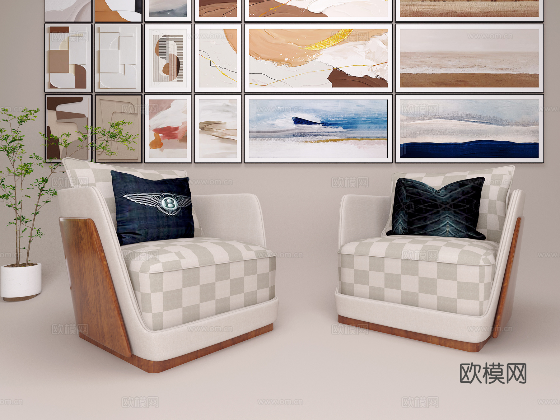 现代椅子 休闲单椅(2018)3d模型