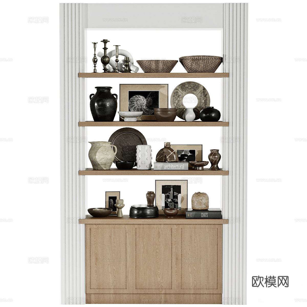 新中式装饰柜3d模型