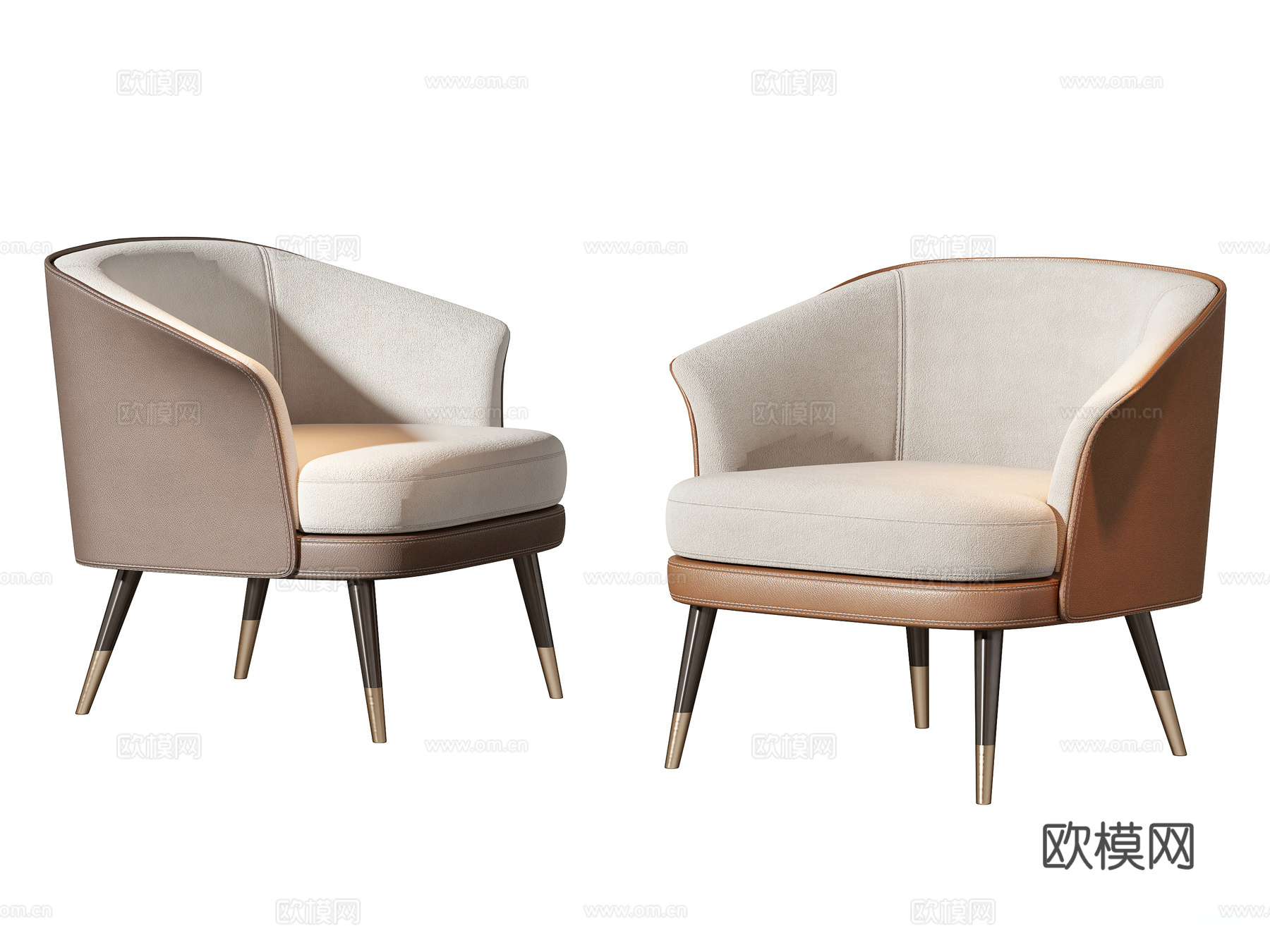 简欧休闲椅3d模型下载