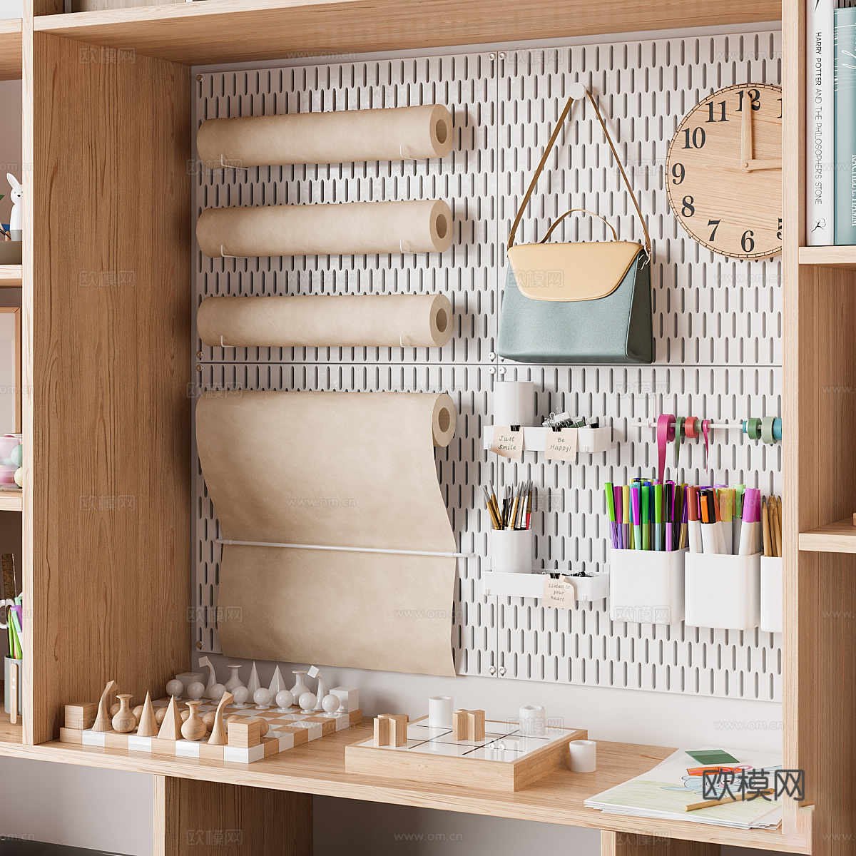 现代儿童书柜 玩具收纳柜3d模型