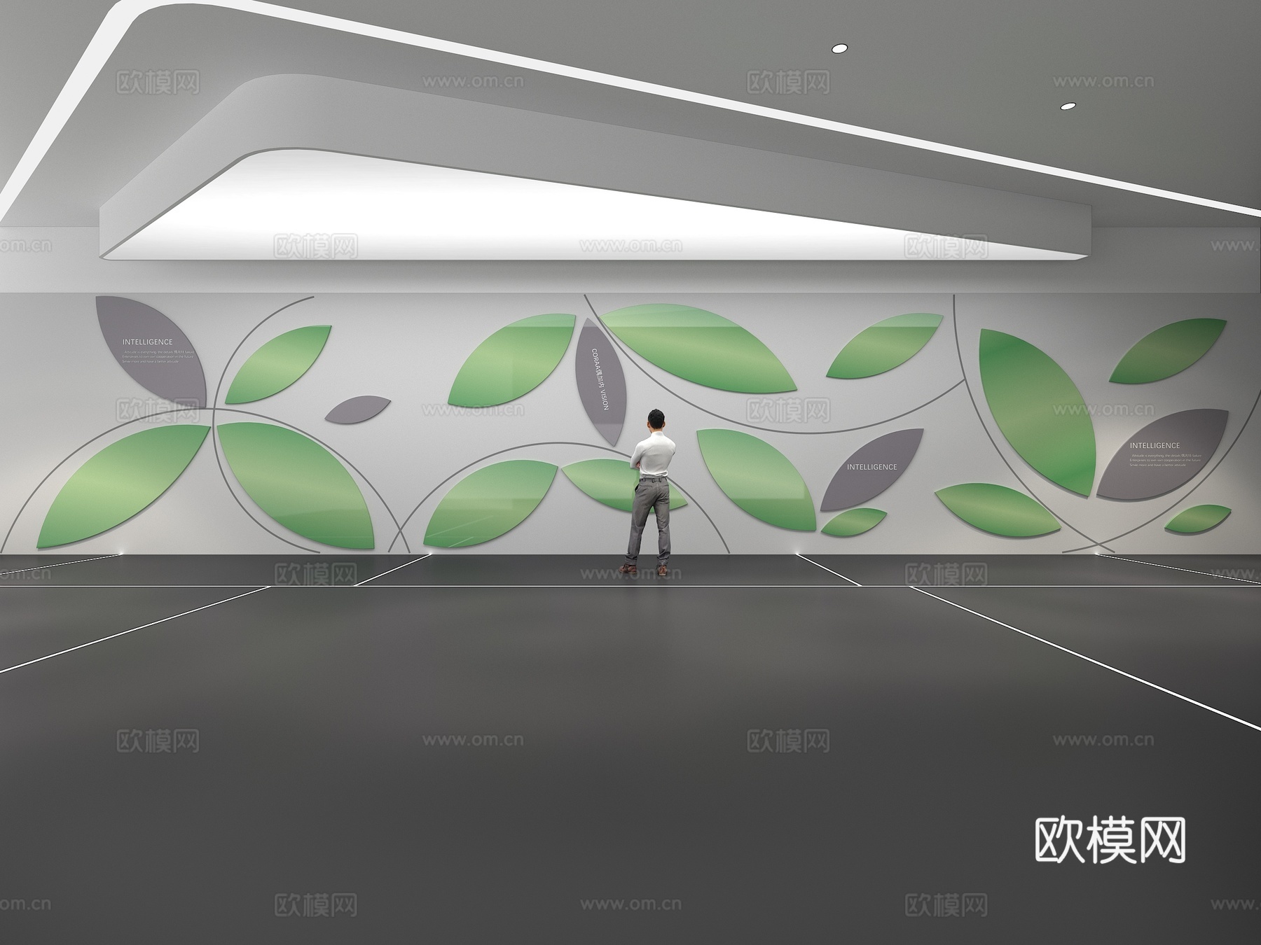 文化墙 企业文化墙 展示墙 主题墙 展厅 校园文化 走廊3d模型下载