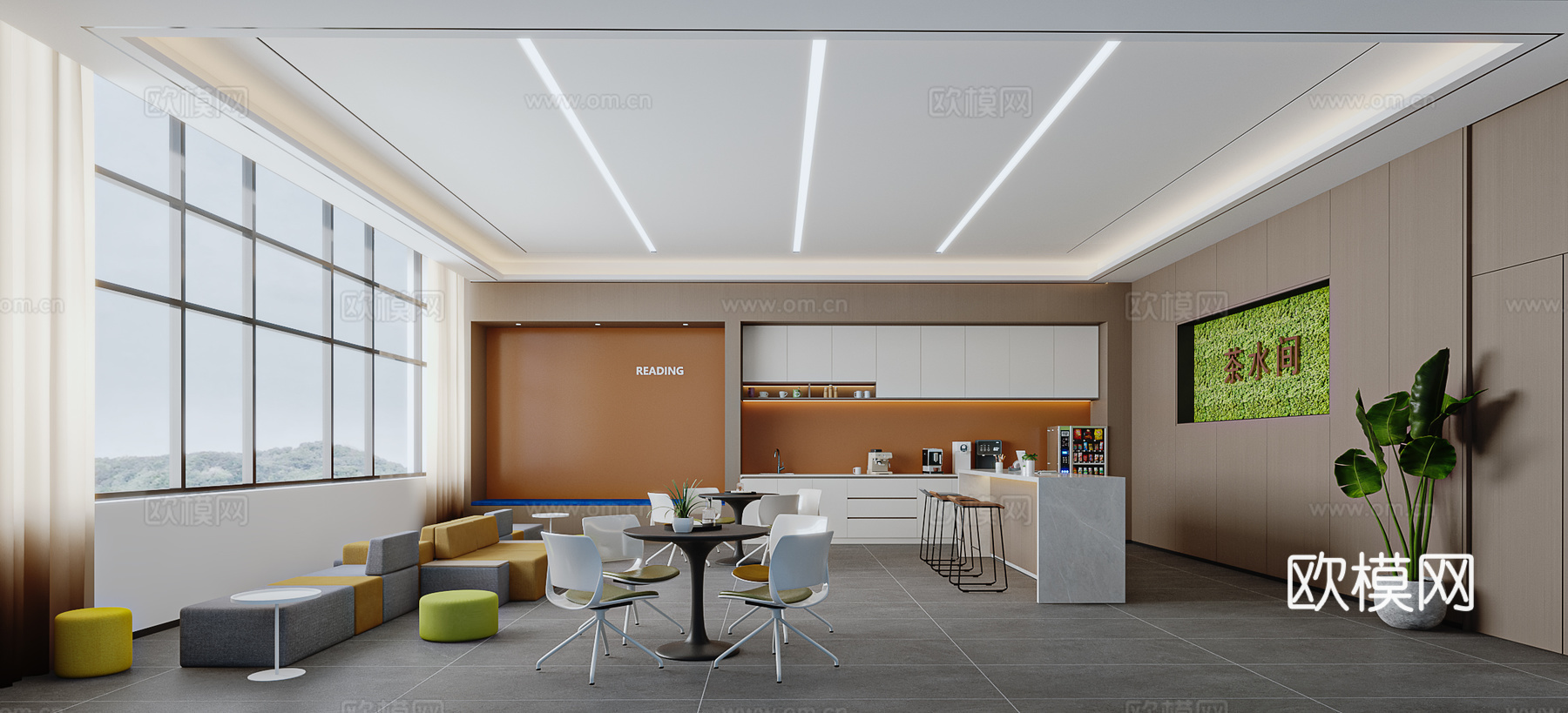 茶水间  休息室su模型