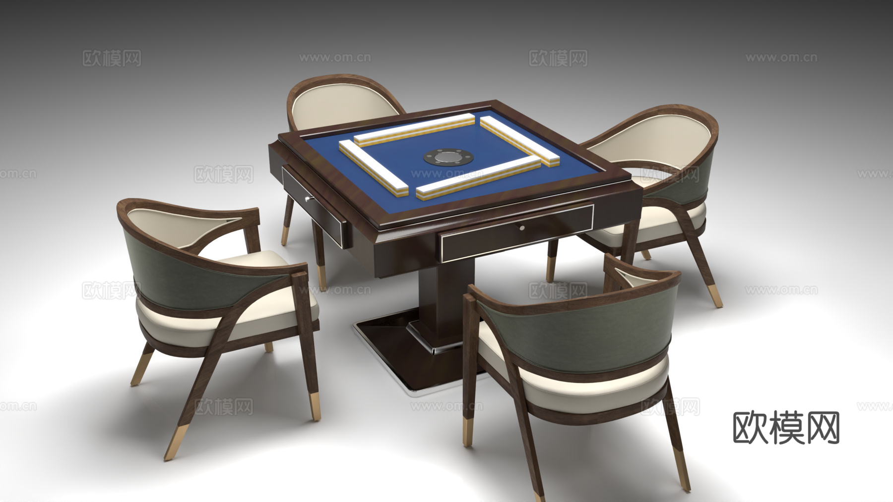 棋牌室桌椅 麻将桌 休闲桌椅组合 棋牌桌 娱乐桌椅 麻将机3d模型