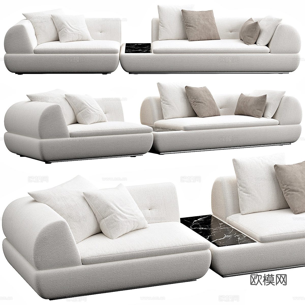 现代意式轻奢 Minotti 休闲沙发3d模型