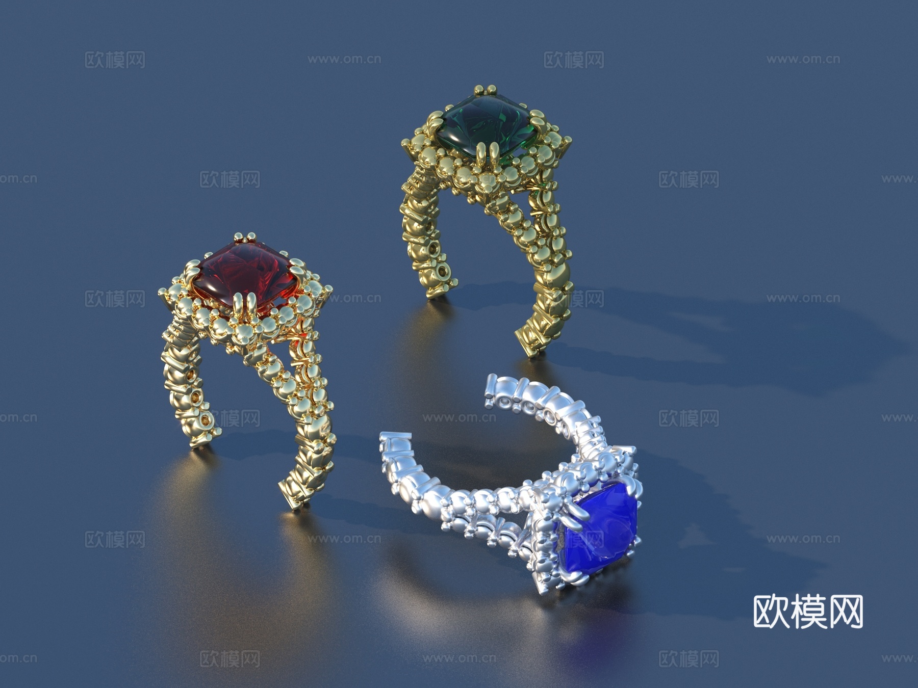 戒指 钻戒 宝石戒指 金戒指 银戒指 珠宝首饰3d模型