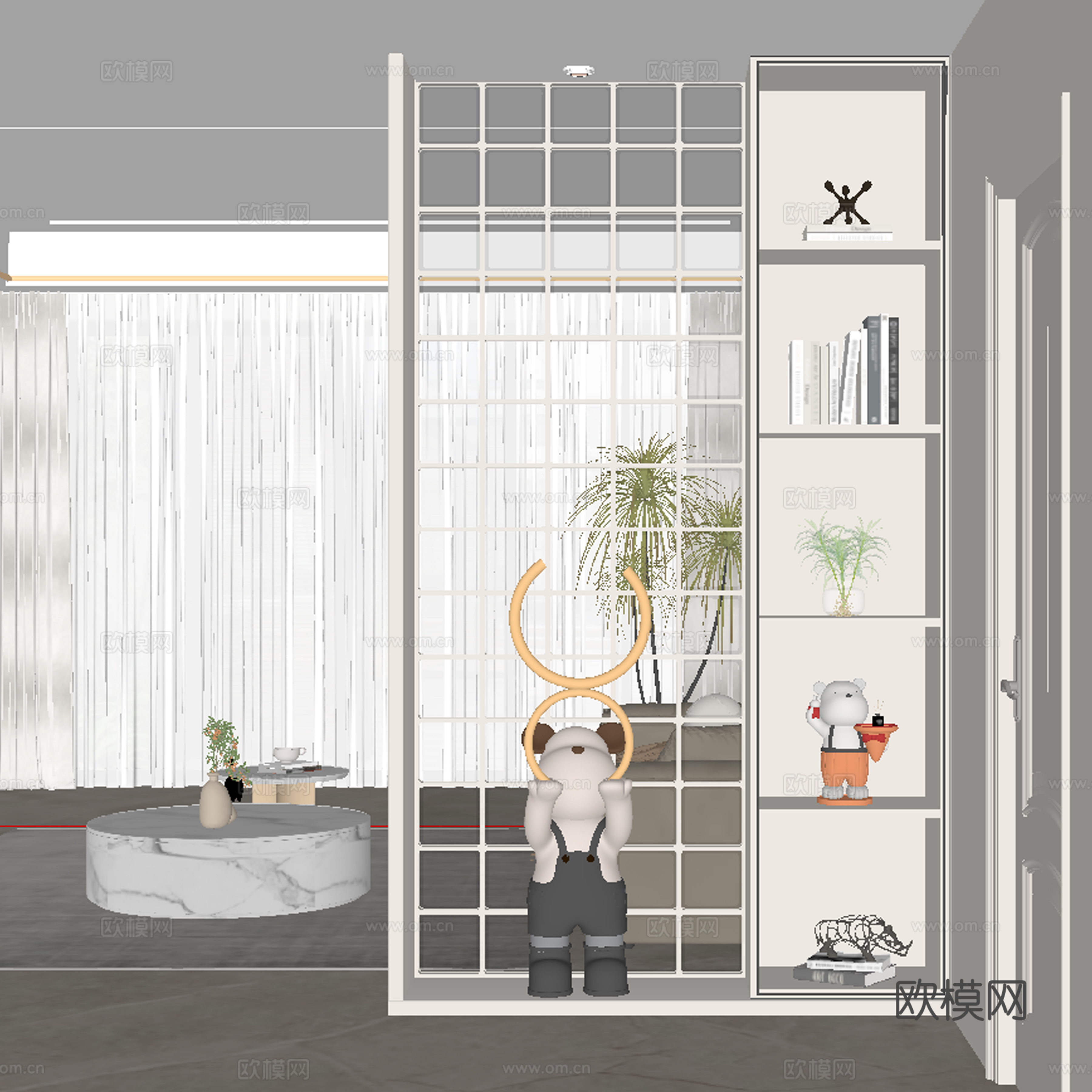 玄关隔断 隔断su模型