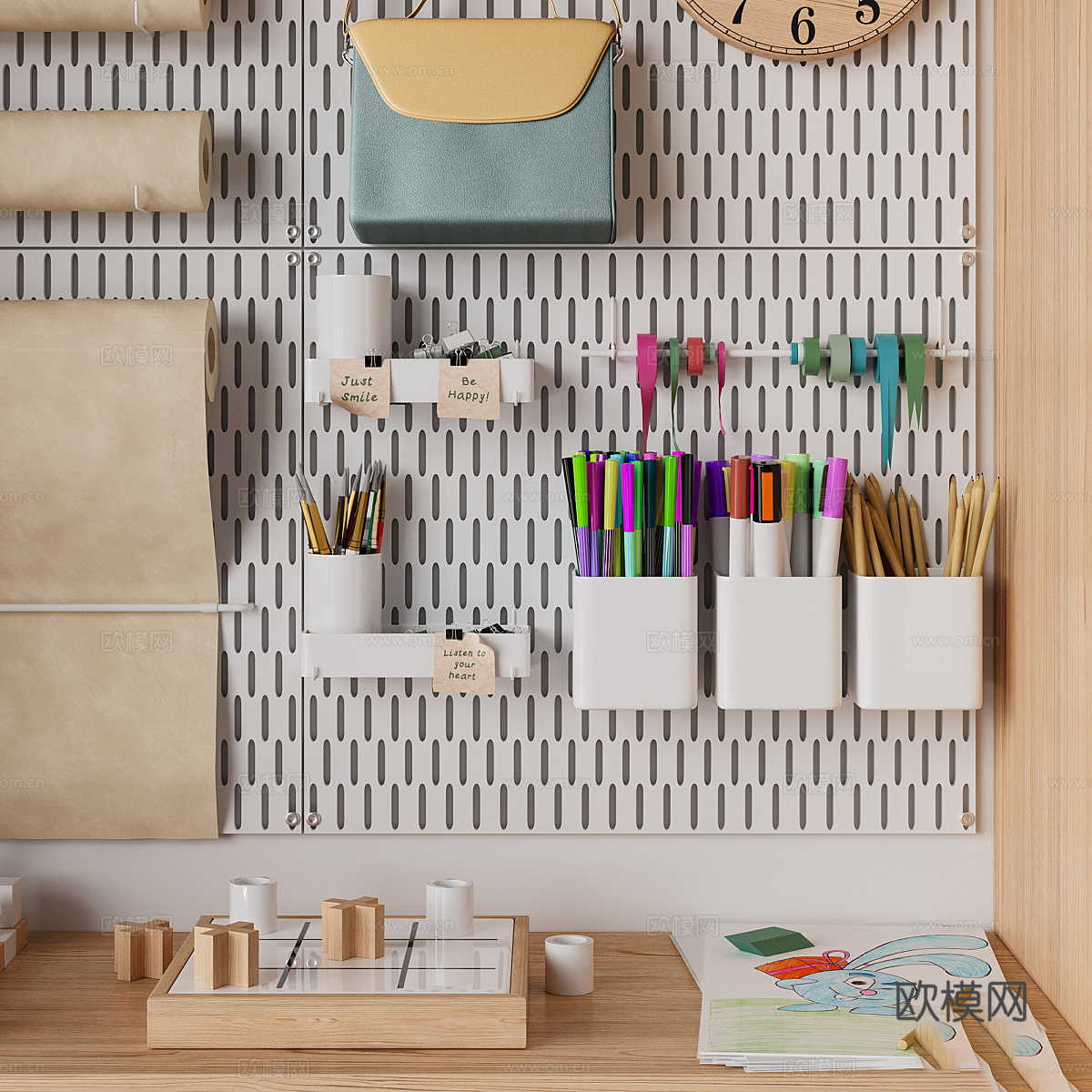 现代儿童书柜 玩具收纳柜3d模型