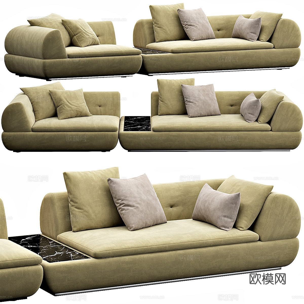 现代意式轻奢 Minotti 休闲沙发3d模型