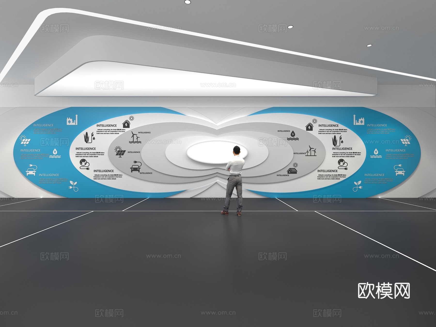 文化墙 企业文化墙 展示墙 主题墙 展厅 校园文化 走廊3d模型下载