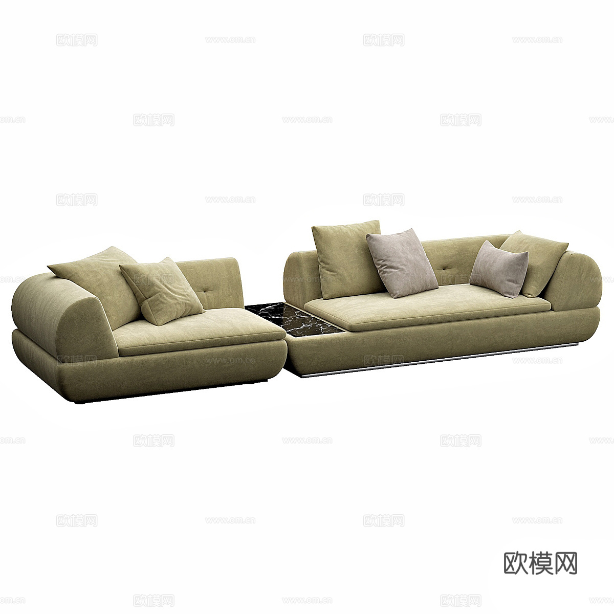 现代意式轻奢 Minotti 休闲沙发3d模型