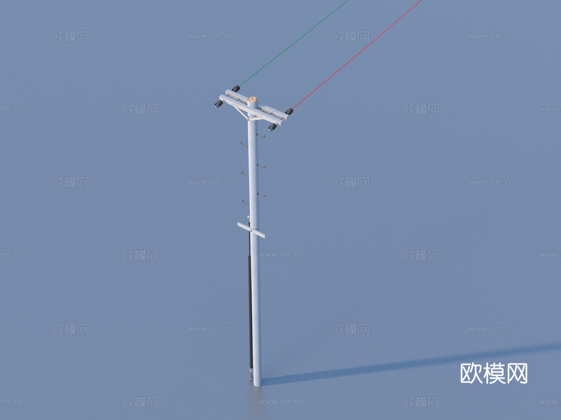 电线杆 电线 高压线 交流电线3d模型