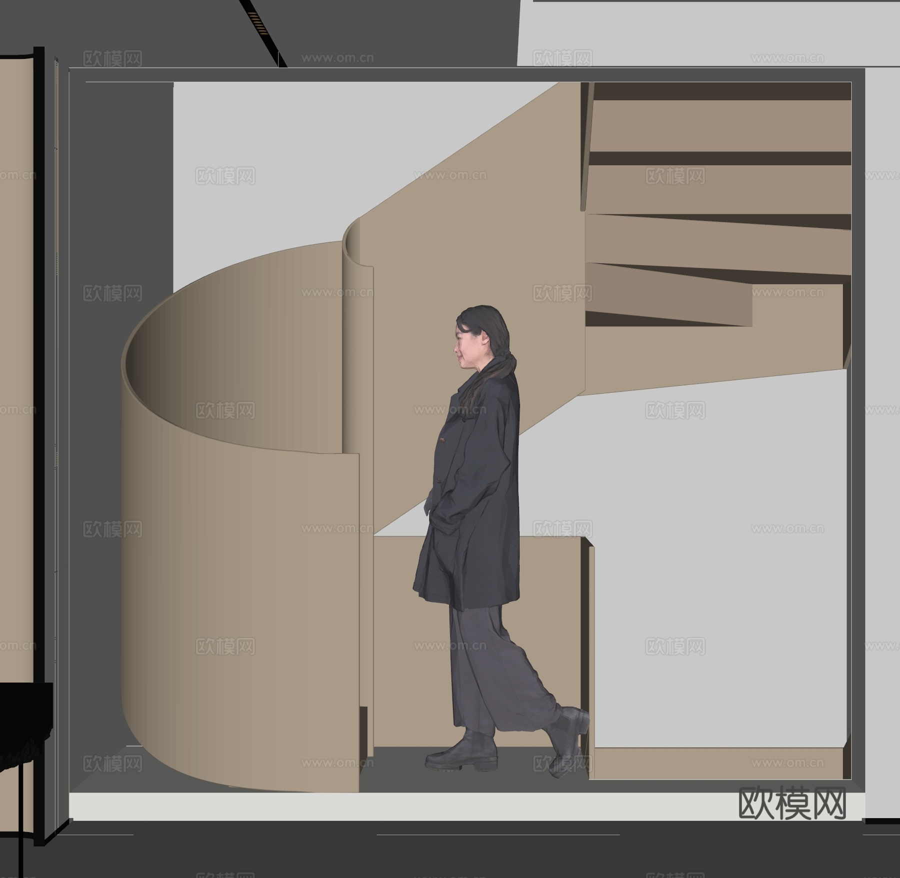 现代楼梯间su模型