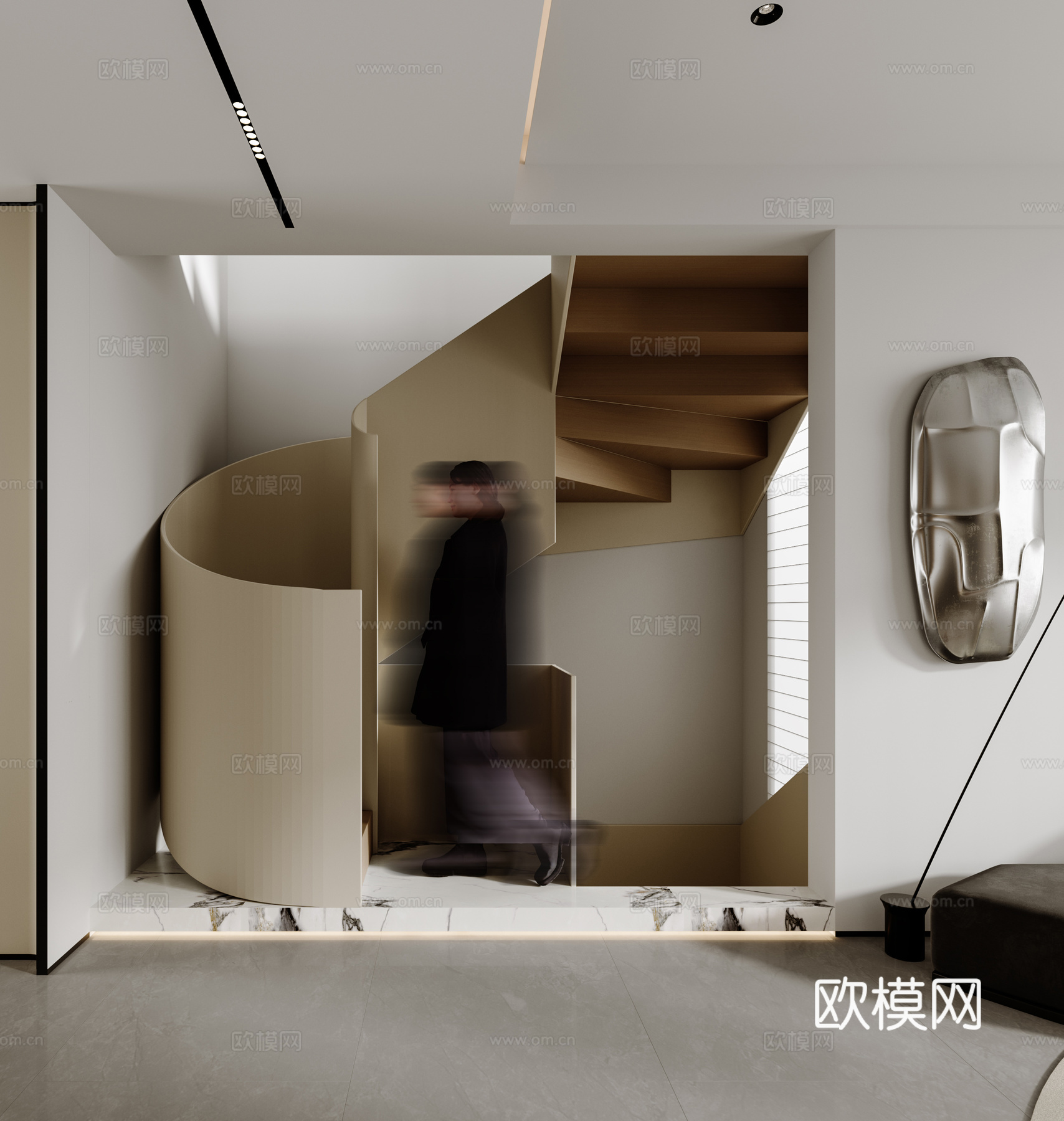 现代楼梯间su模型