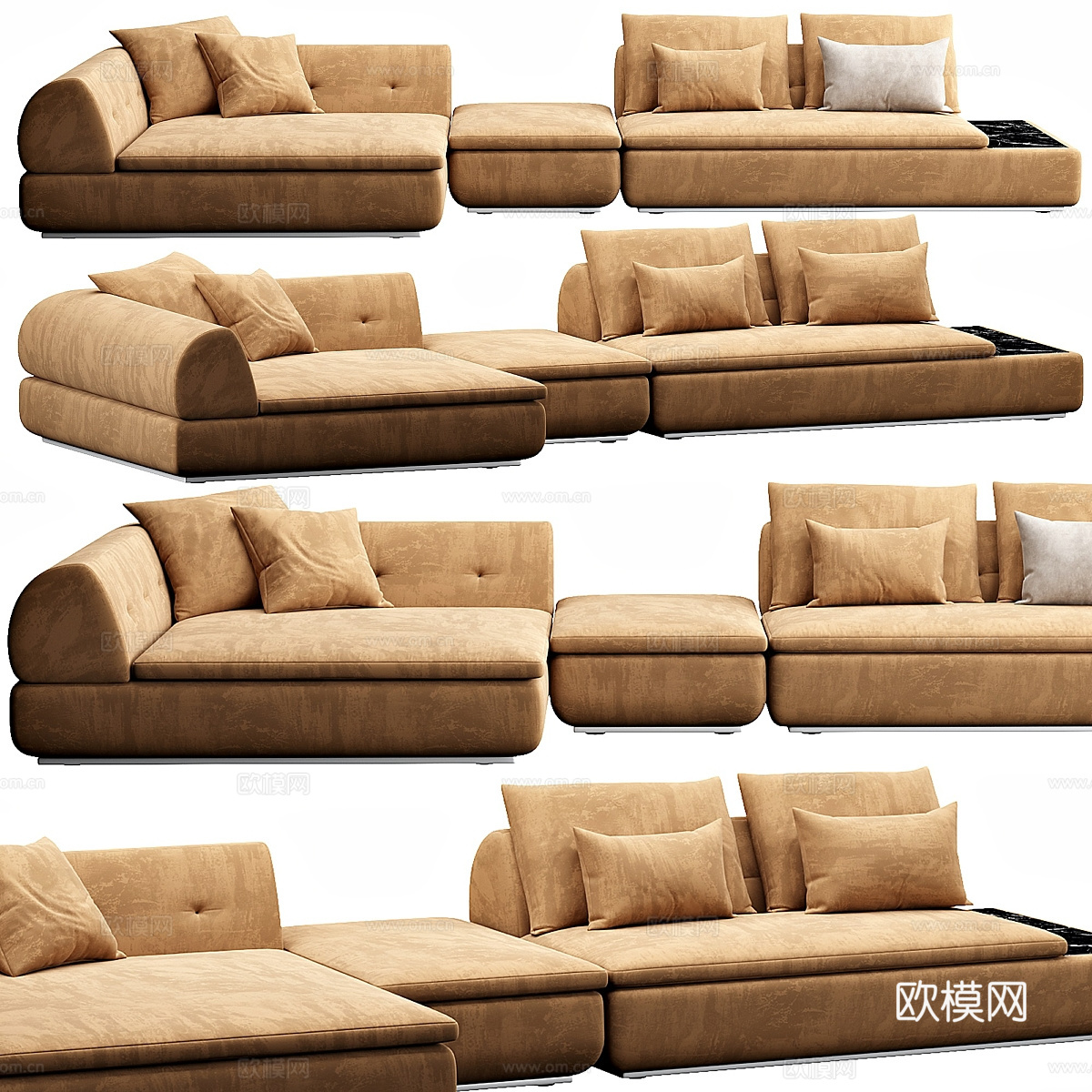 现代意式轻奢 Minotti 组合沙发3d模型