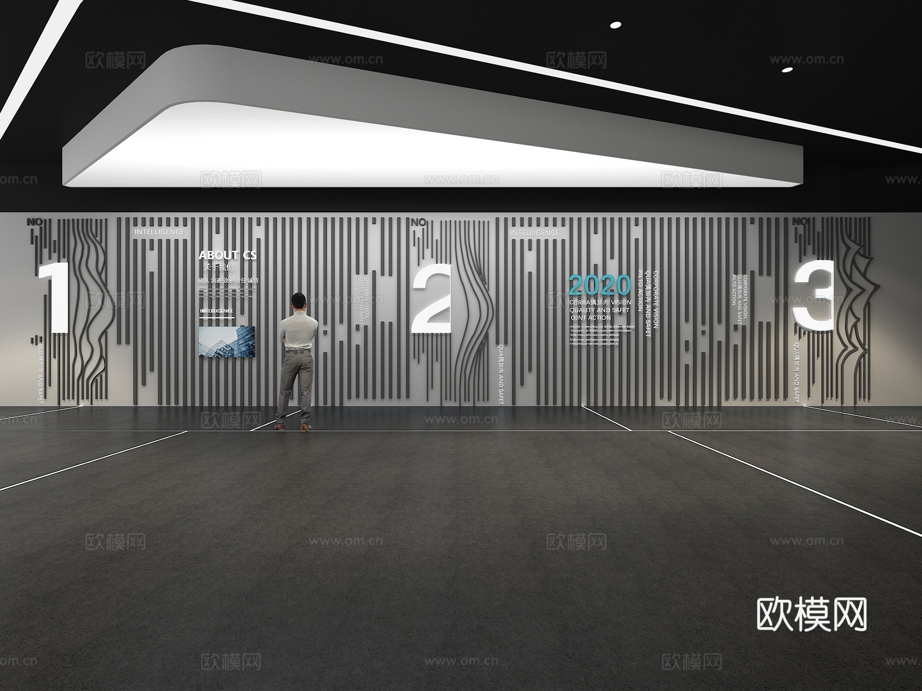 文化墙 企业文化墙 展示墙 主题墙 展厅 校园文化 走廊3d模型下载