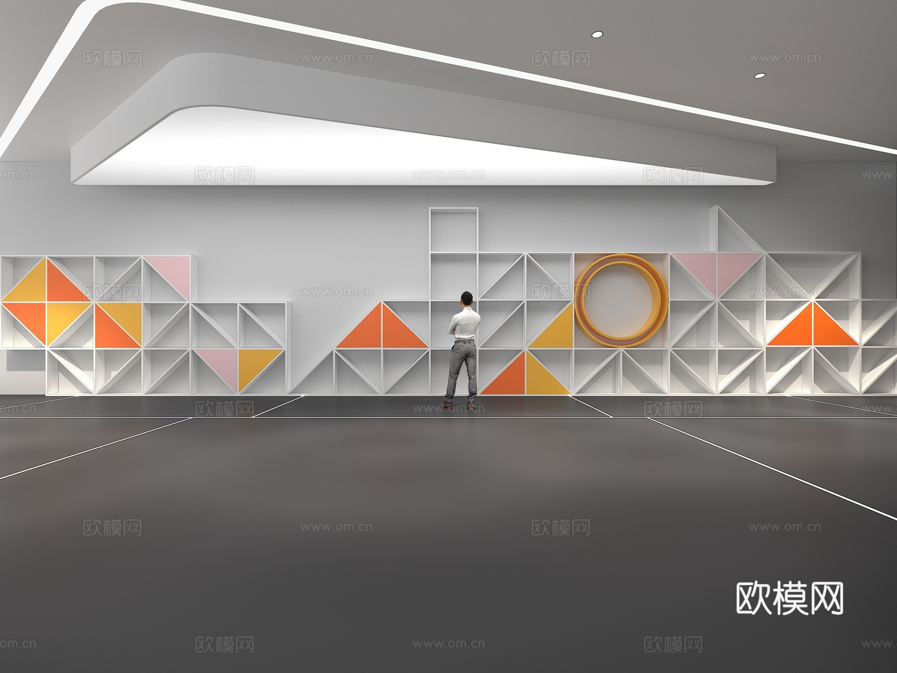 文化墙 企业文化墙 展示墙 主题墙 展厅 校园文化 走廊3d模型下载