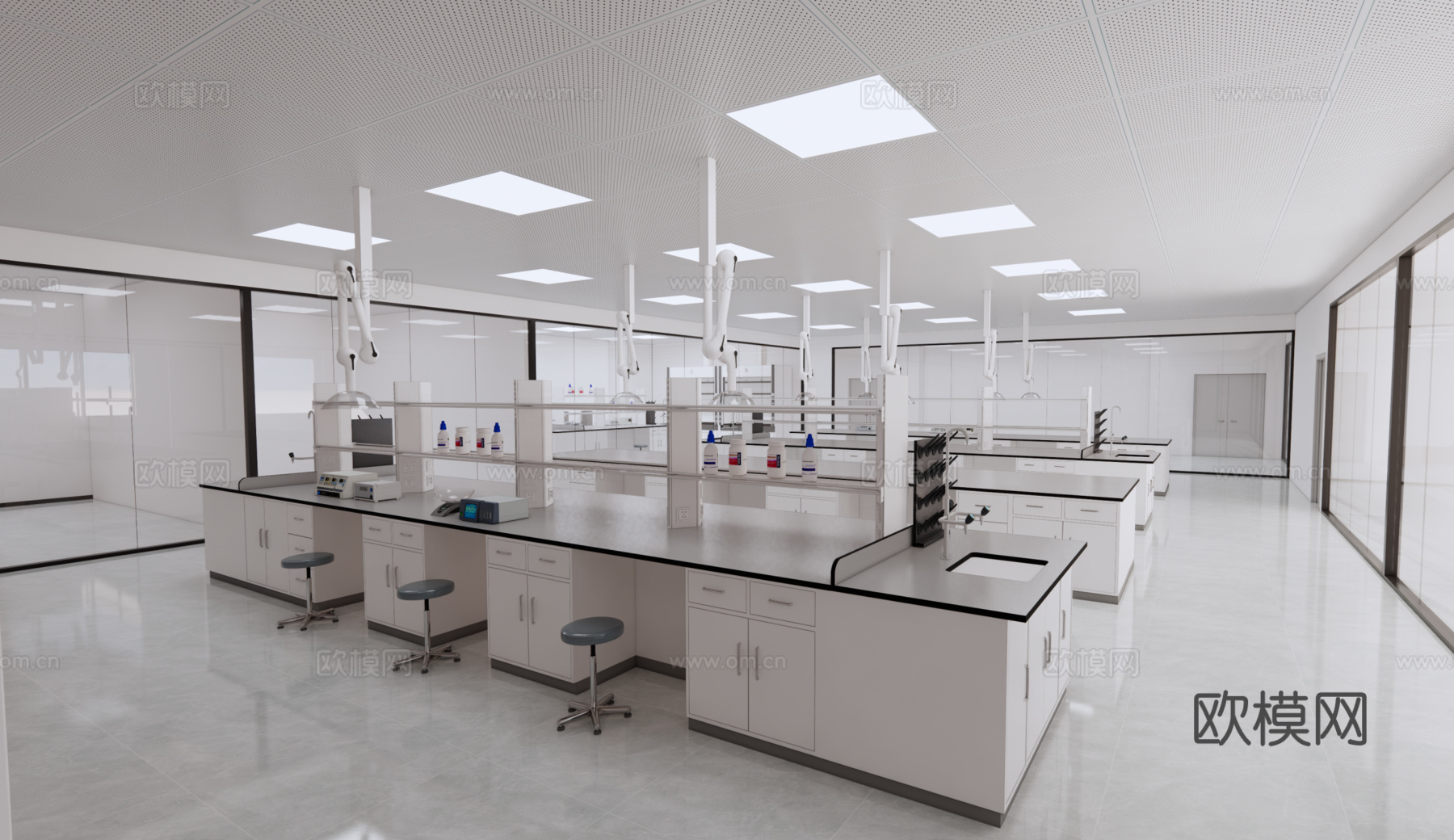 铝扣板理化实验室实验台su模型