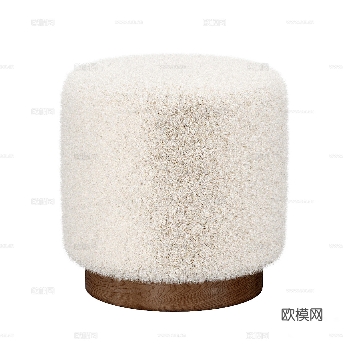 新中式轻奢毛皮坐凳3d模型