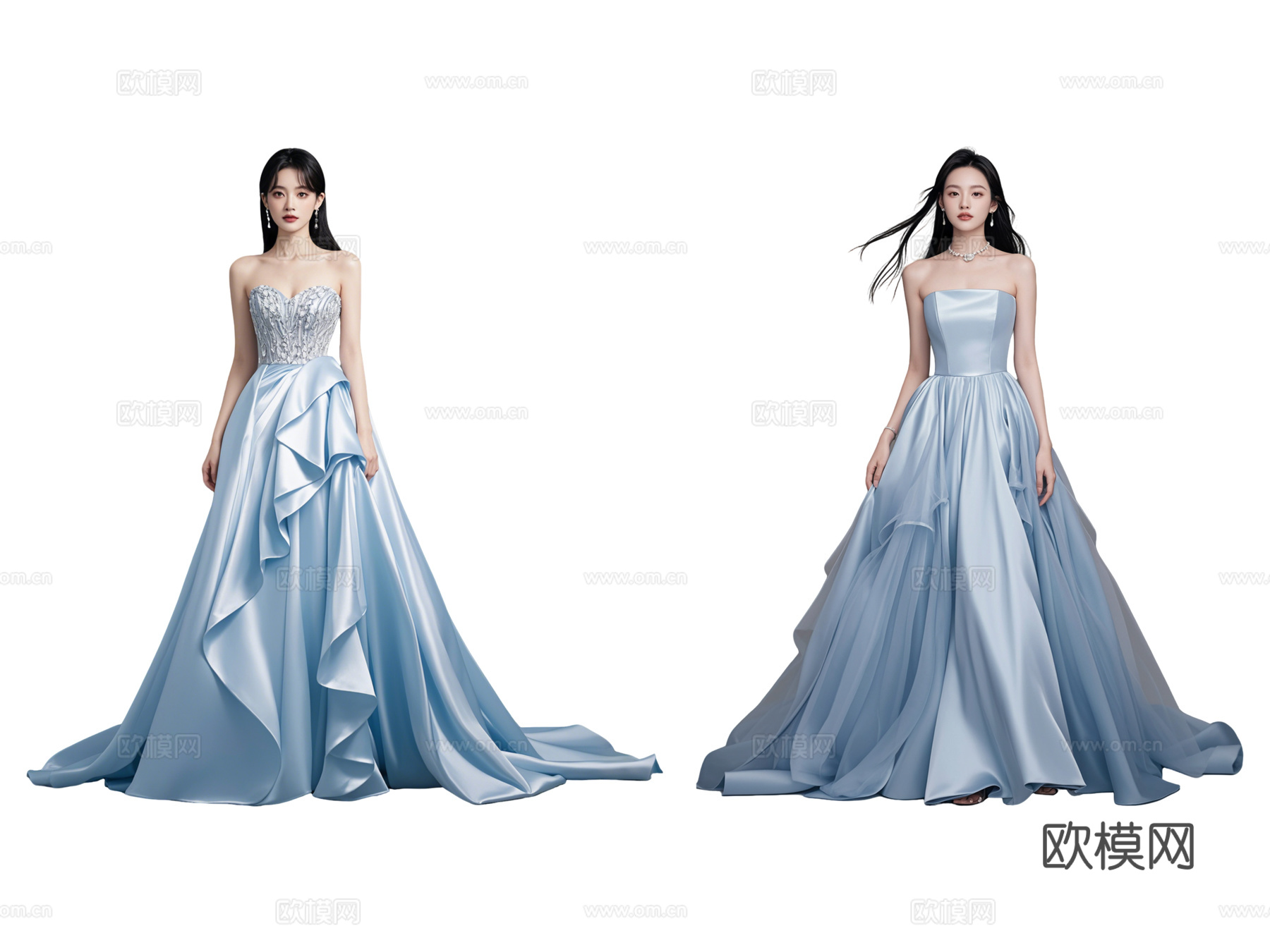 PS免抠现代美女 时尚运动服装秀 T台走秀 时尚模特 运动