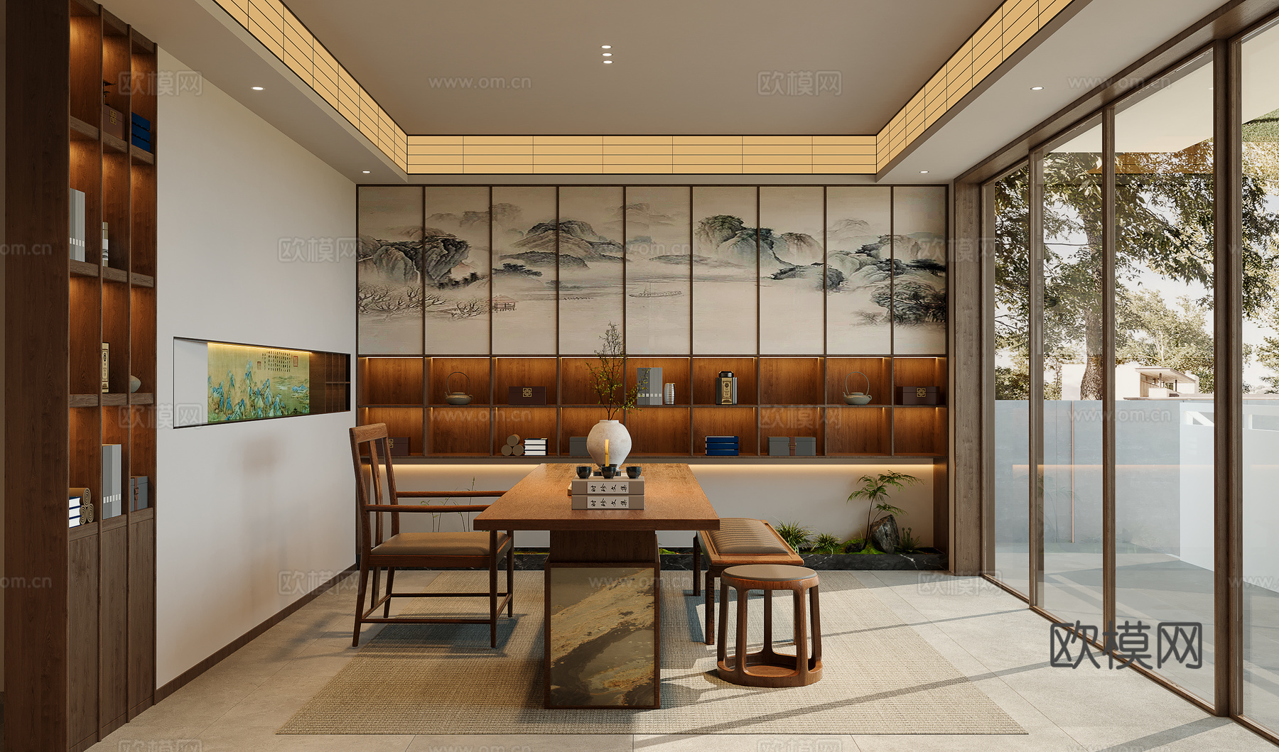 茶室su模型