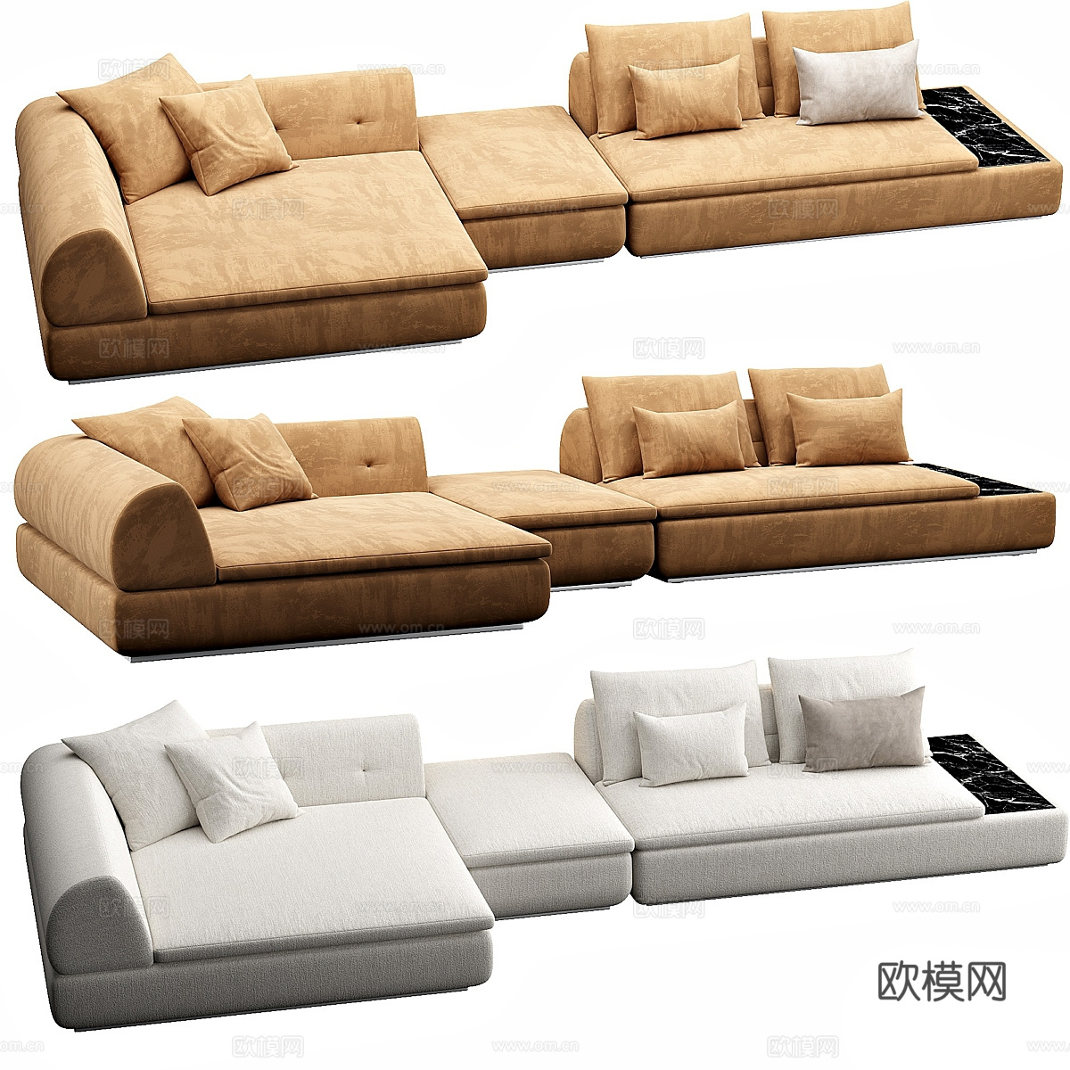 现代意式轻奢 Minotti 组合沙发3d模型