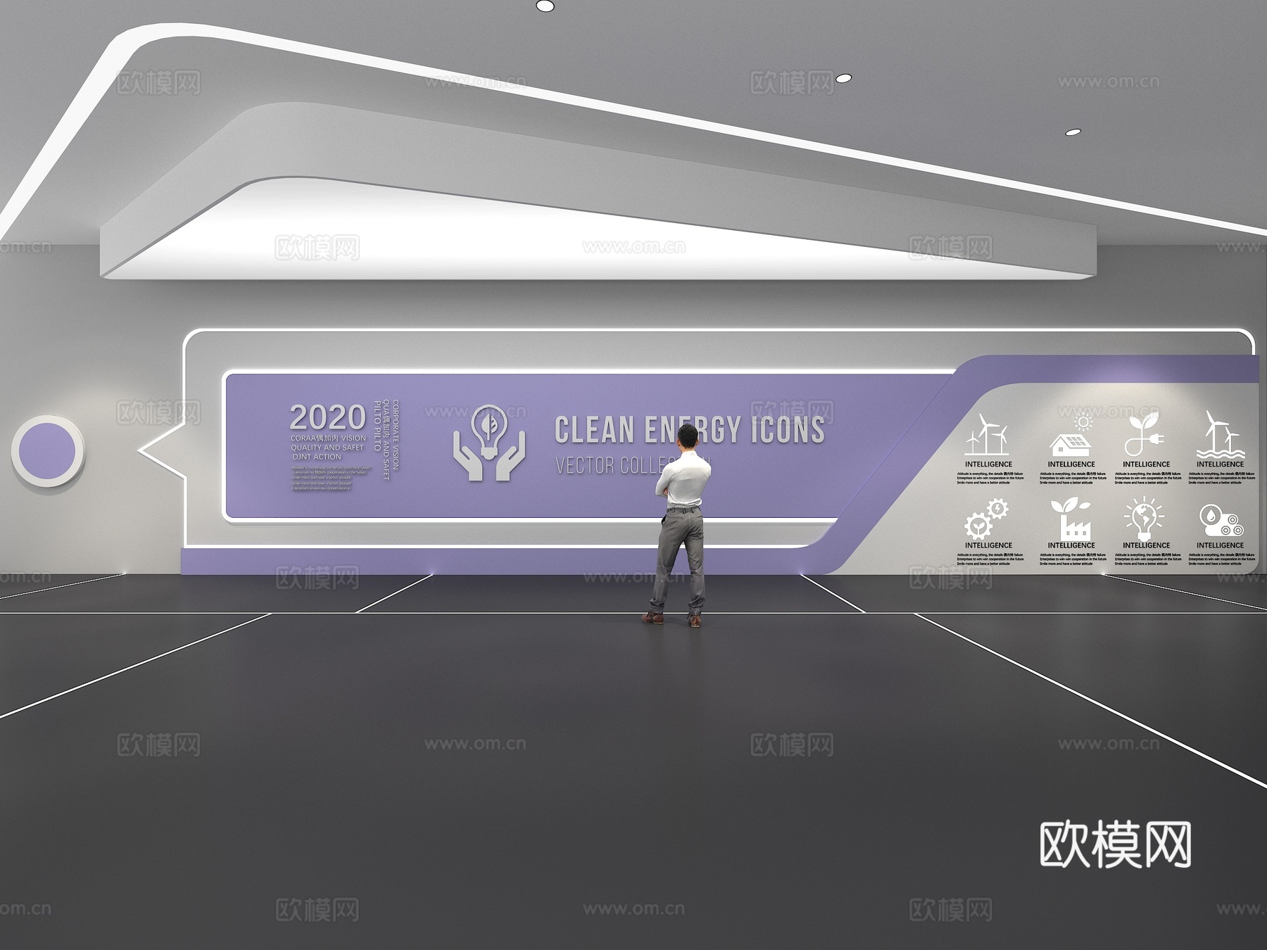 文化墙 企业文化墙 教育 主题墙 展厅 校园文化 走廊3d模型下载