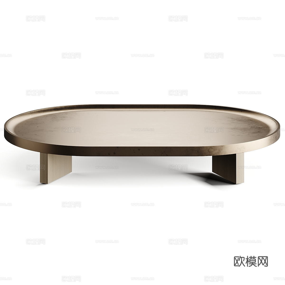 现代意式轻奢 Minotti LOUVER 金属茶几3d模型