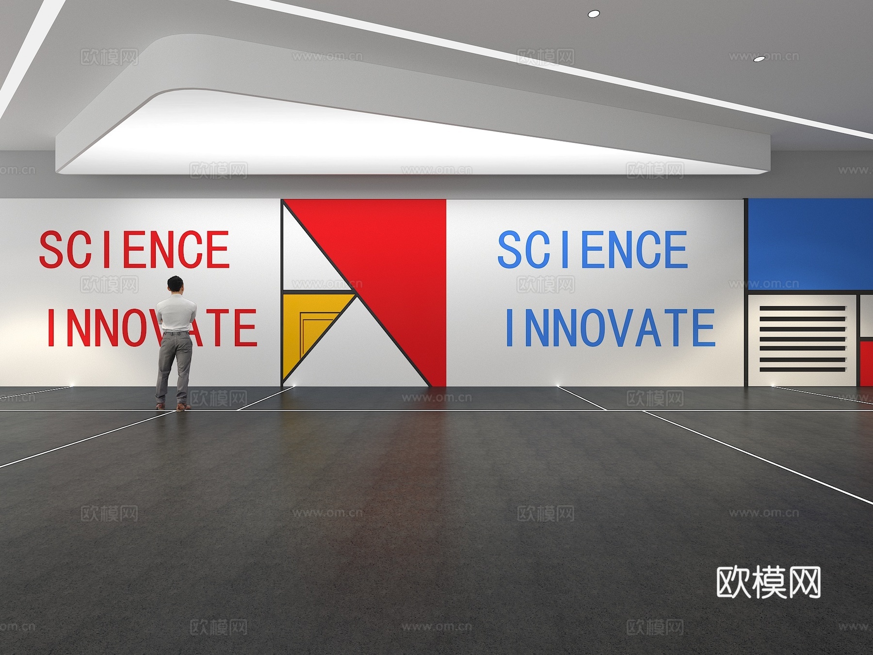 文化墙 企业文化墙 展示墙 教室 展厅 校园文化 走廊3d模型下载