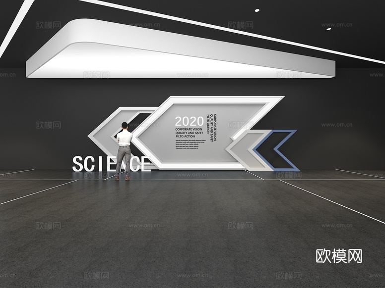 文化墙 企业文化墙 展示墙 主题墙 展厅 校园文化 走廊3d模型下载