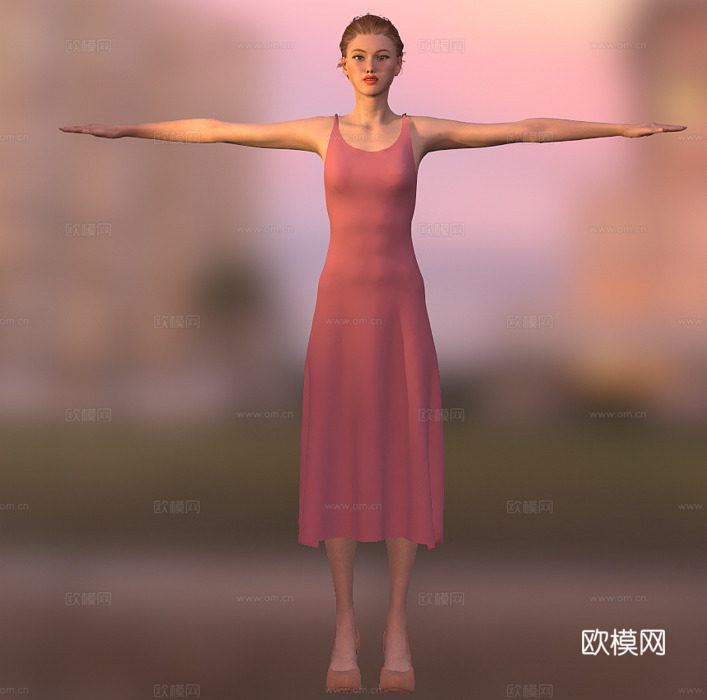 现代 女人 美女3d模型