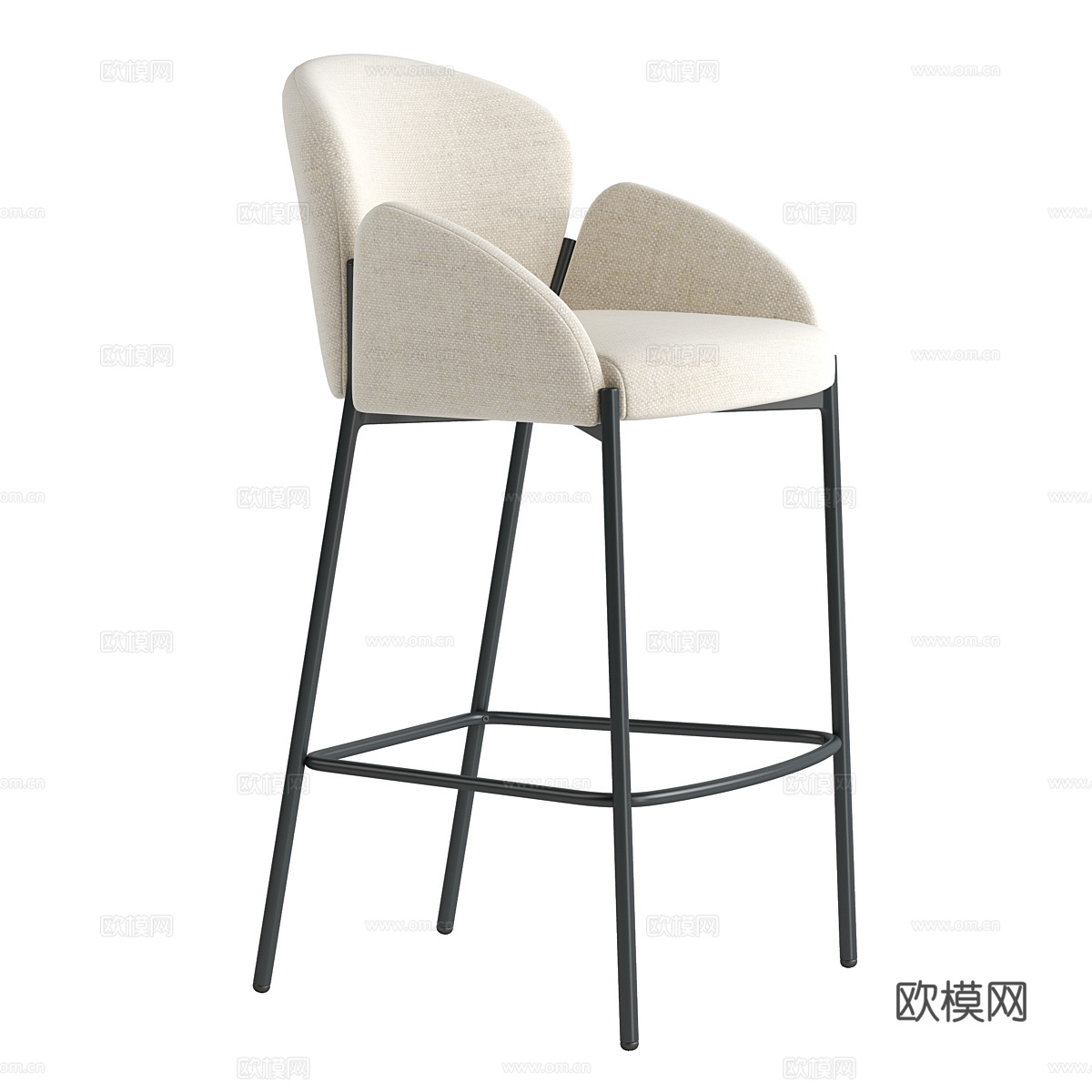 现代意式 Melia 吧椅3d模型下载（渲染图6）