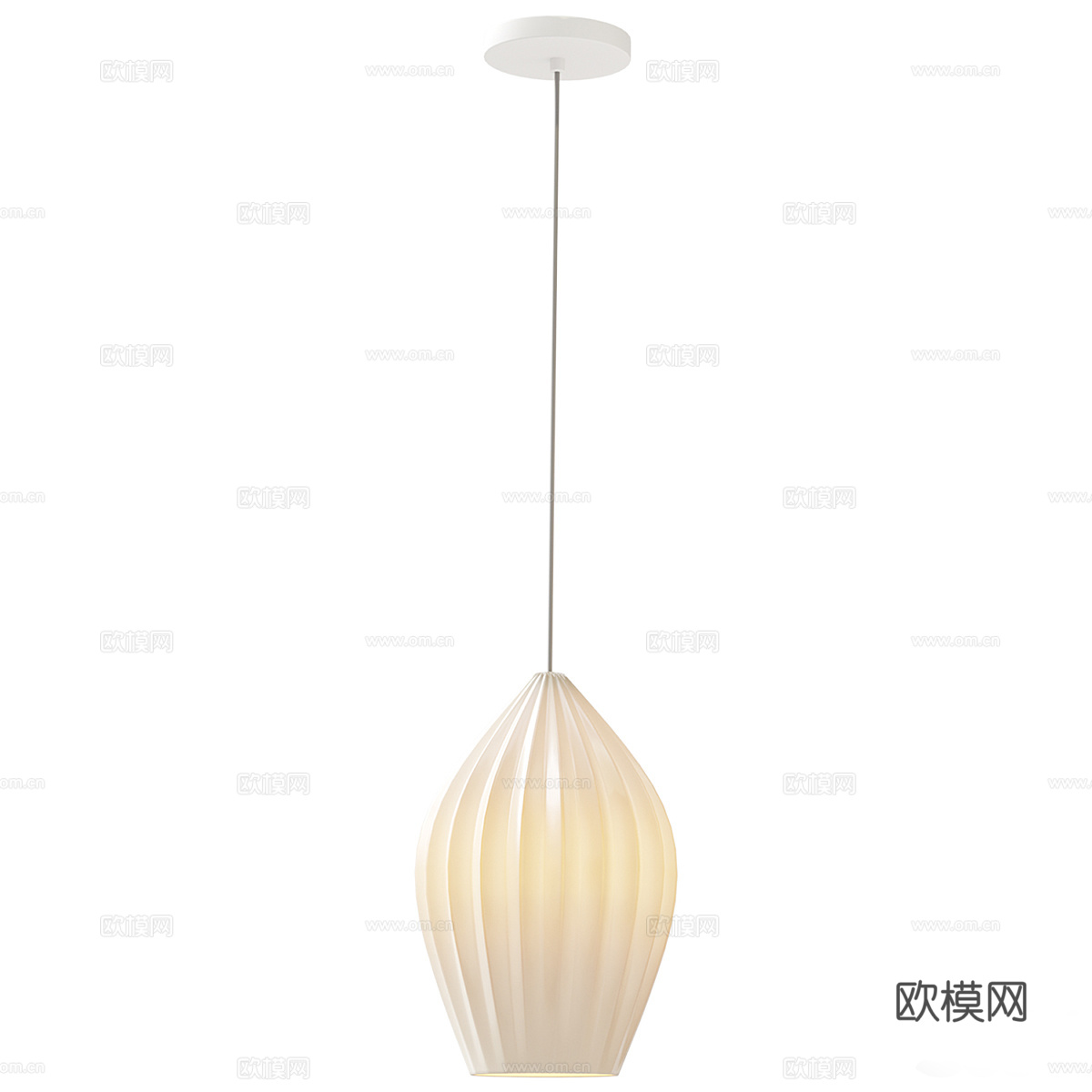 新中式侘寂陶瓷罗纹吊灯3d模型