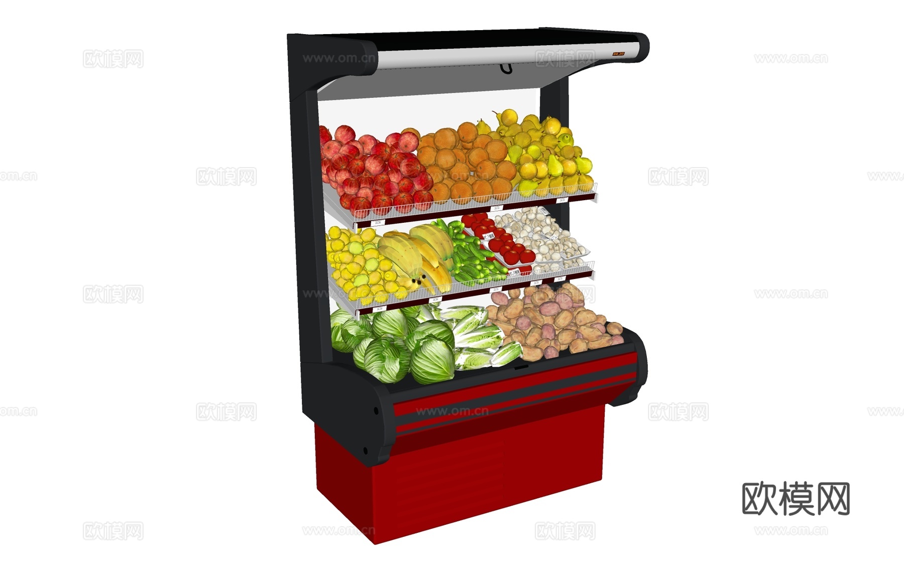水果蔬菜保鲜柜   冷气柜  水果 蔬菜su模型下载（渲染图2）