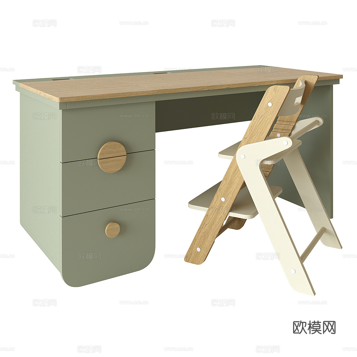 儿童桌椅 书桌椅 学习桌椅 实木桌椅 简约桌椅 幼儿园桌椅3d模型