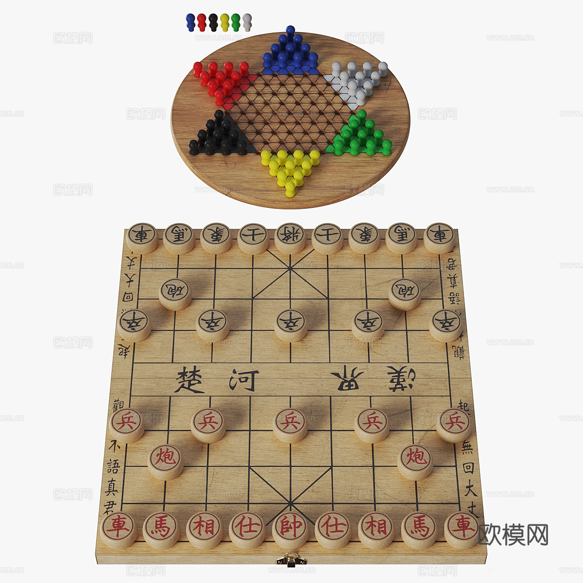 象棋 棋盘3d模型