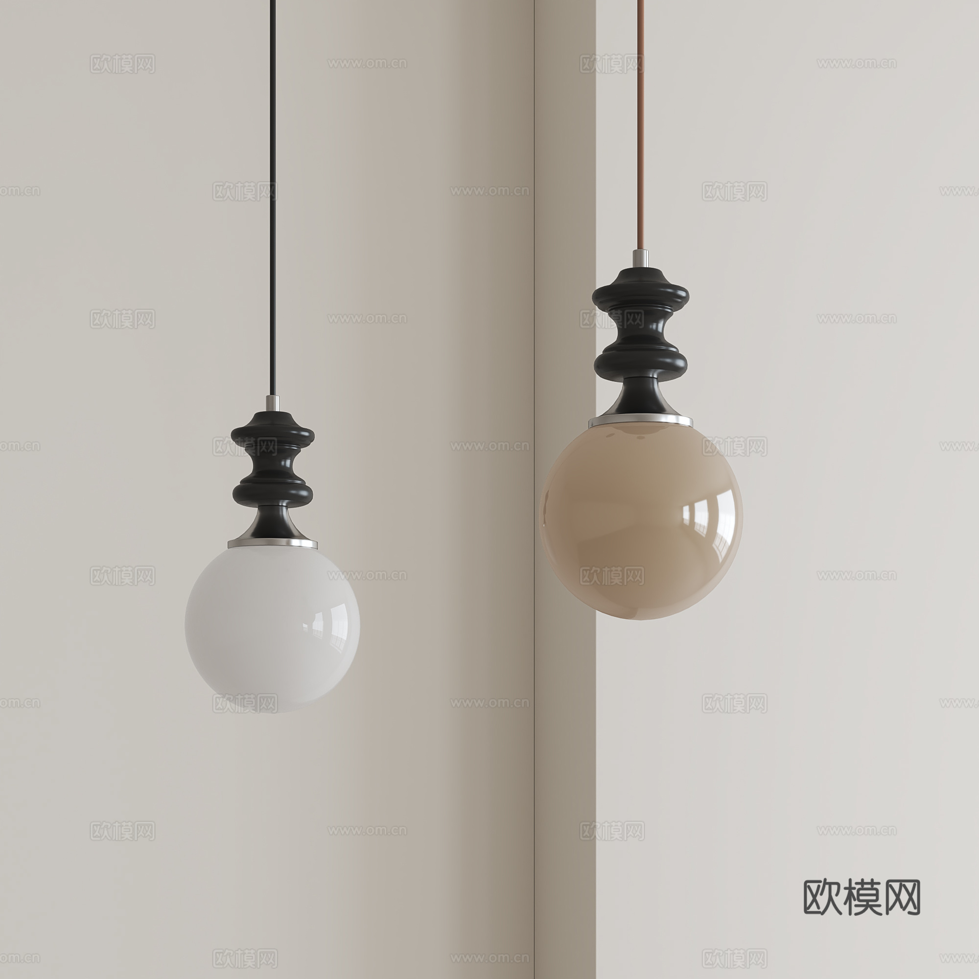 法式中古球形吊灯su模型