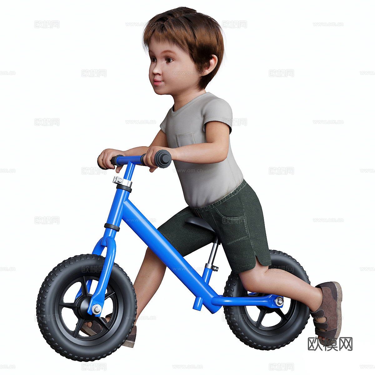 儿童 平衡车3d模型