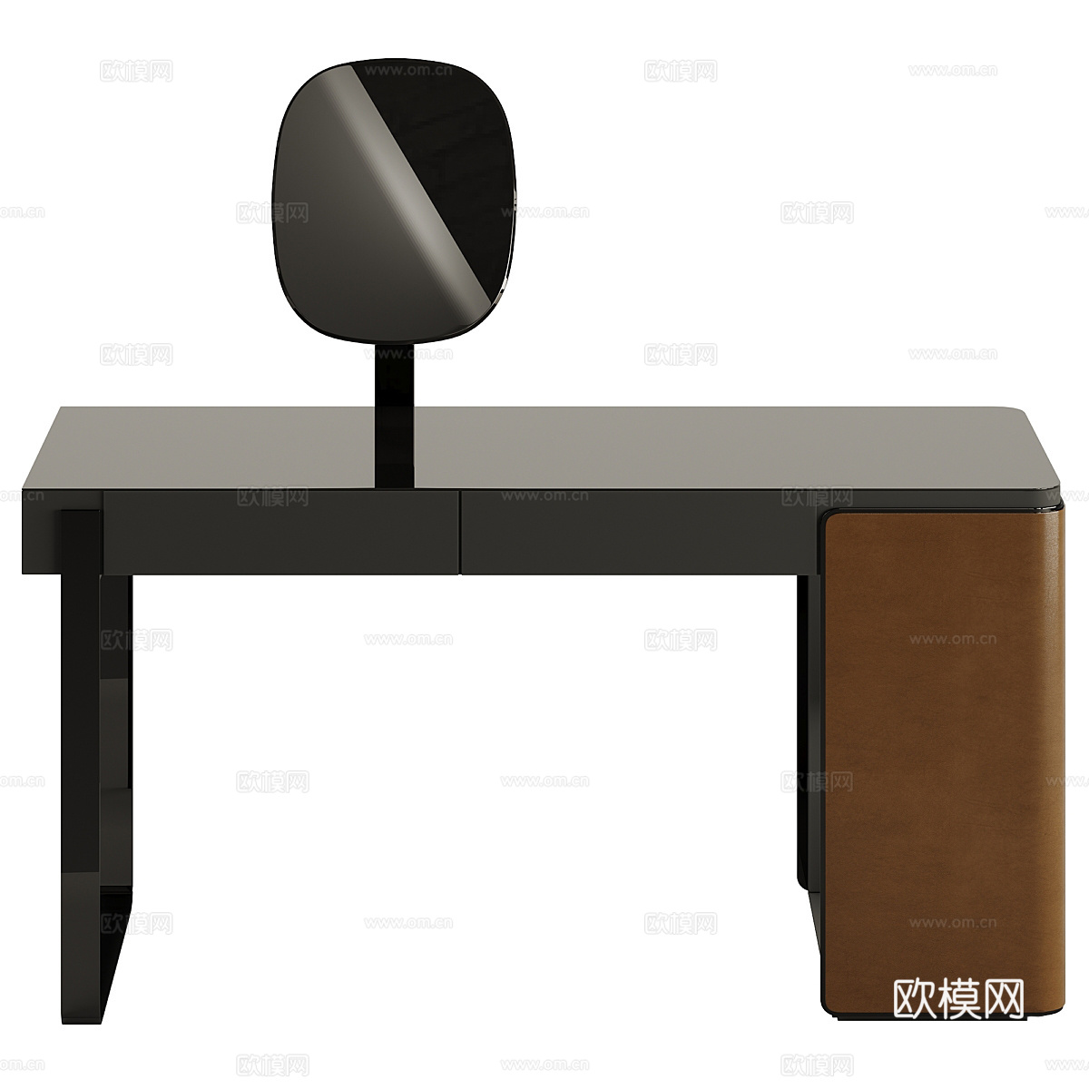 现代意式暗黑风轻奢梳妆台3d模型